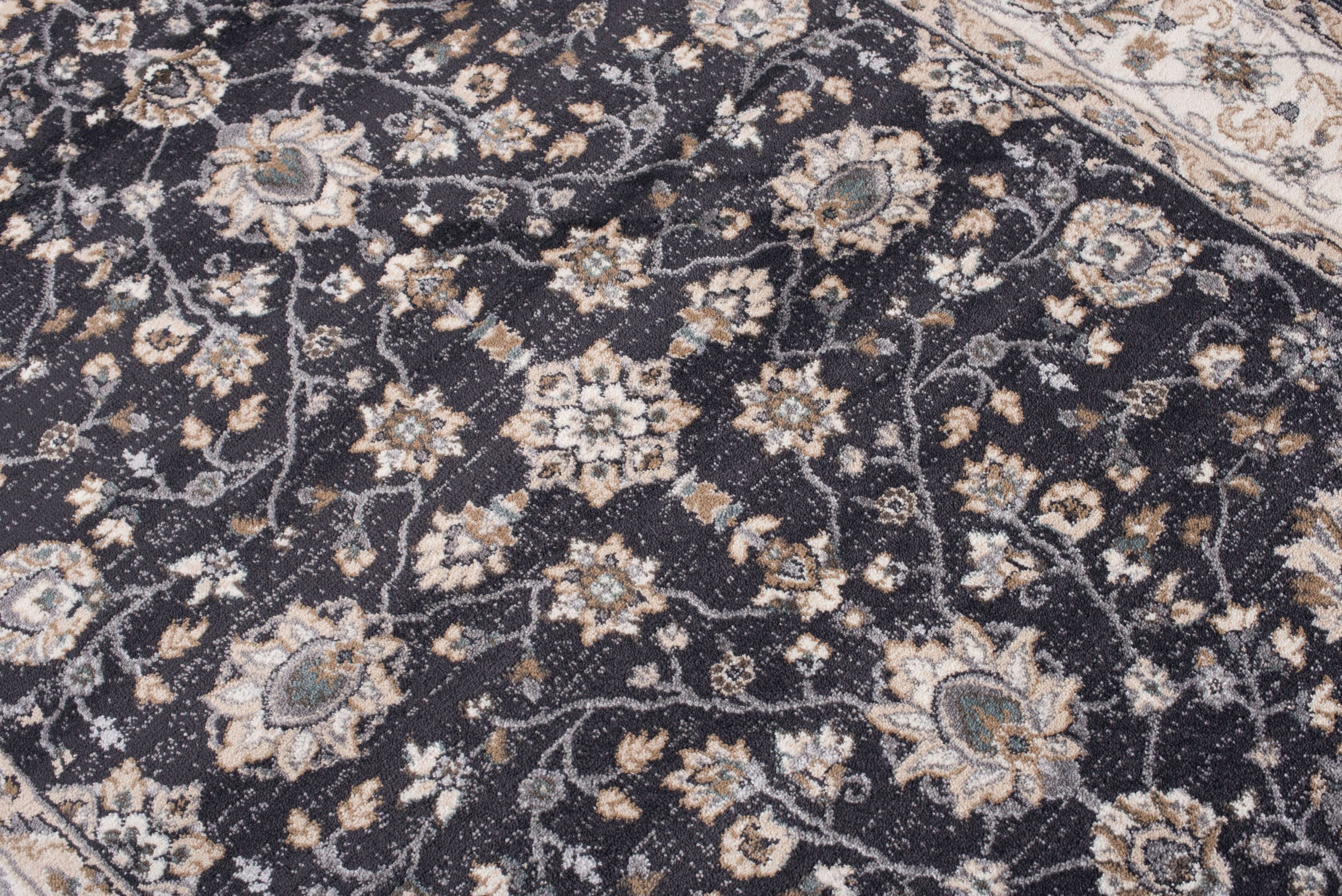 Orientteppich Oriente Teppich 180 Wohnzimmerteppich Fußbodenheizung, - Schwarz Traditioneller Geeignet für Pflegeleicht, 250 cm, Orient Grau, Mazovia, x Teppich