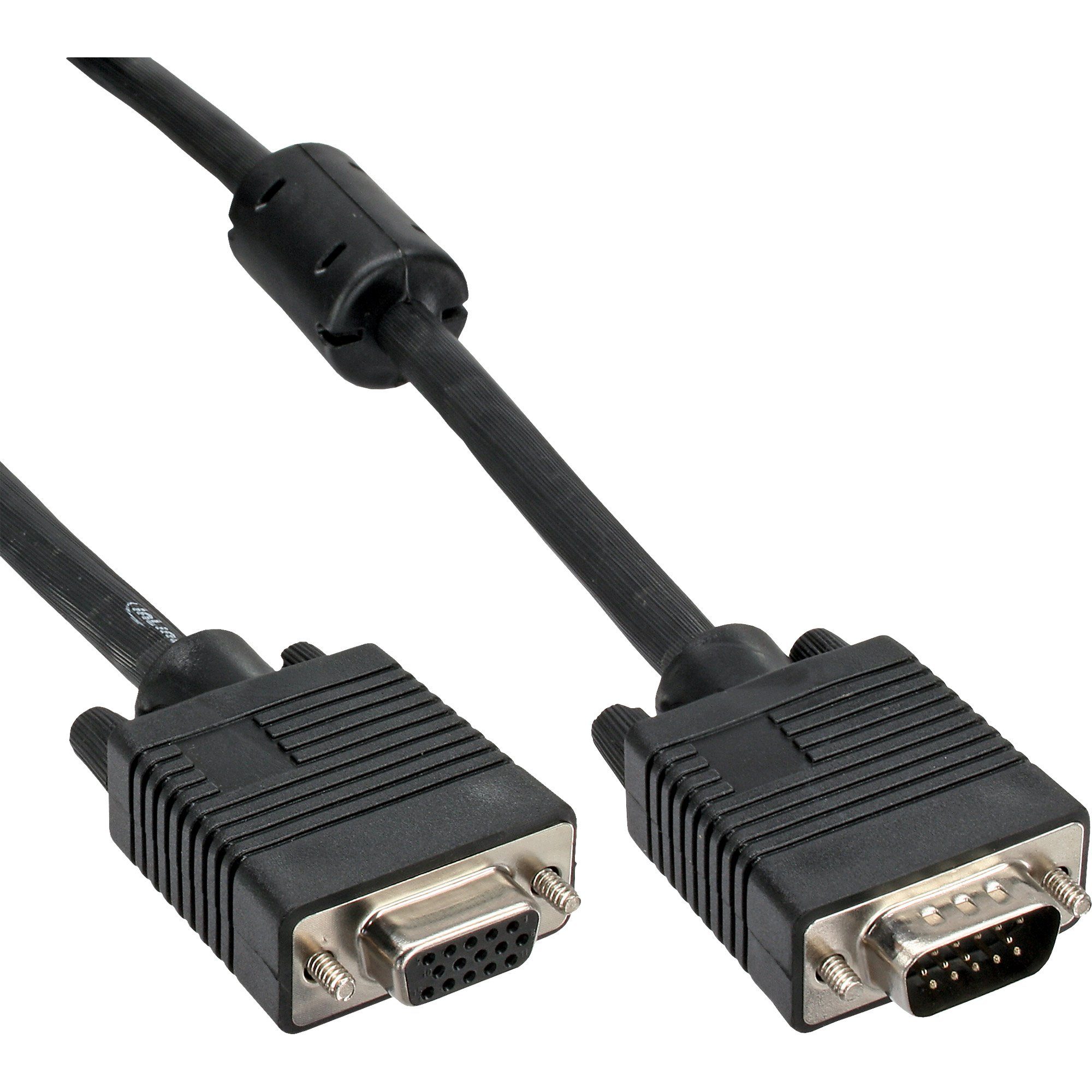 InLine® S-VGA Verlängerung, 15pol HD Stecker / Buchse, schwarz, 2m Computer-Kabel