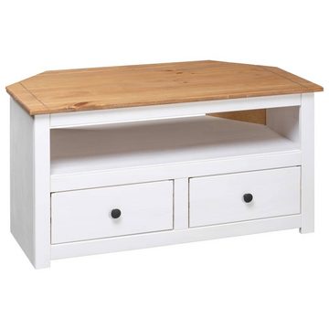 furnicato TV-Schrank TV-Eckschrank Weiß 93 x 49 x 49 cm Massivholz Panama-Kiefer