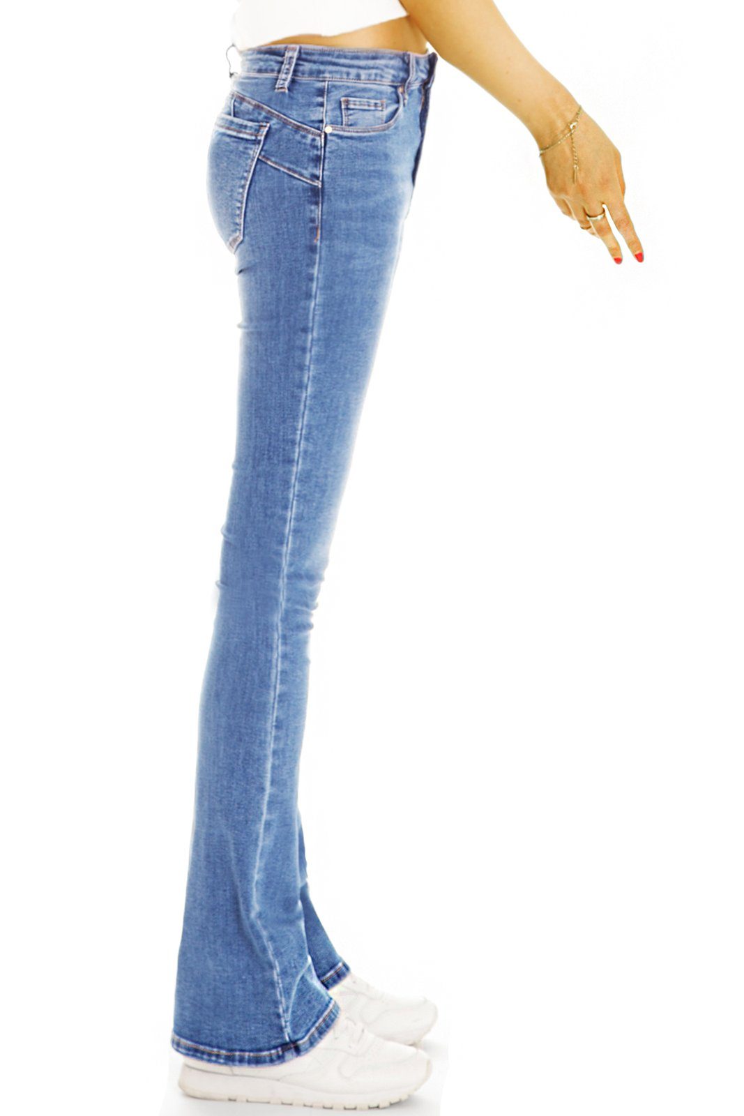 Bootcut-Jeans dunkelblau - 5-Pocket-Style Hosen Denim Waist mit be bequeme Stretch-Anteil, - styled Medium Bootcut Jeans Damen j44p Stretch