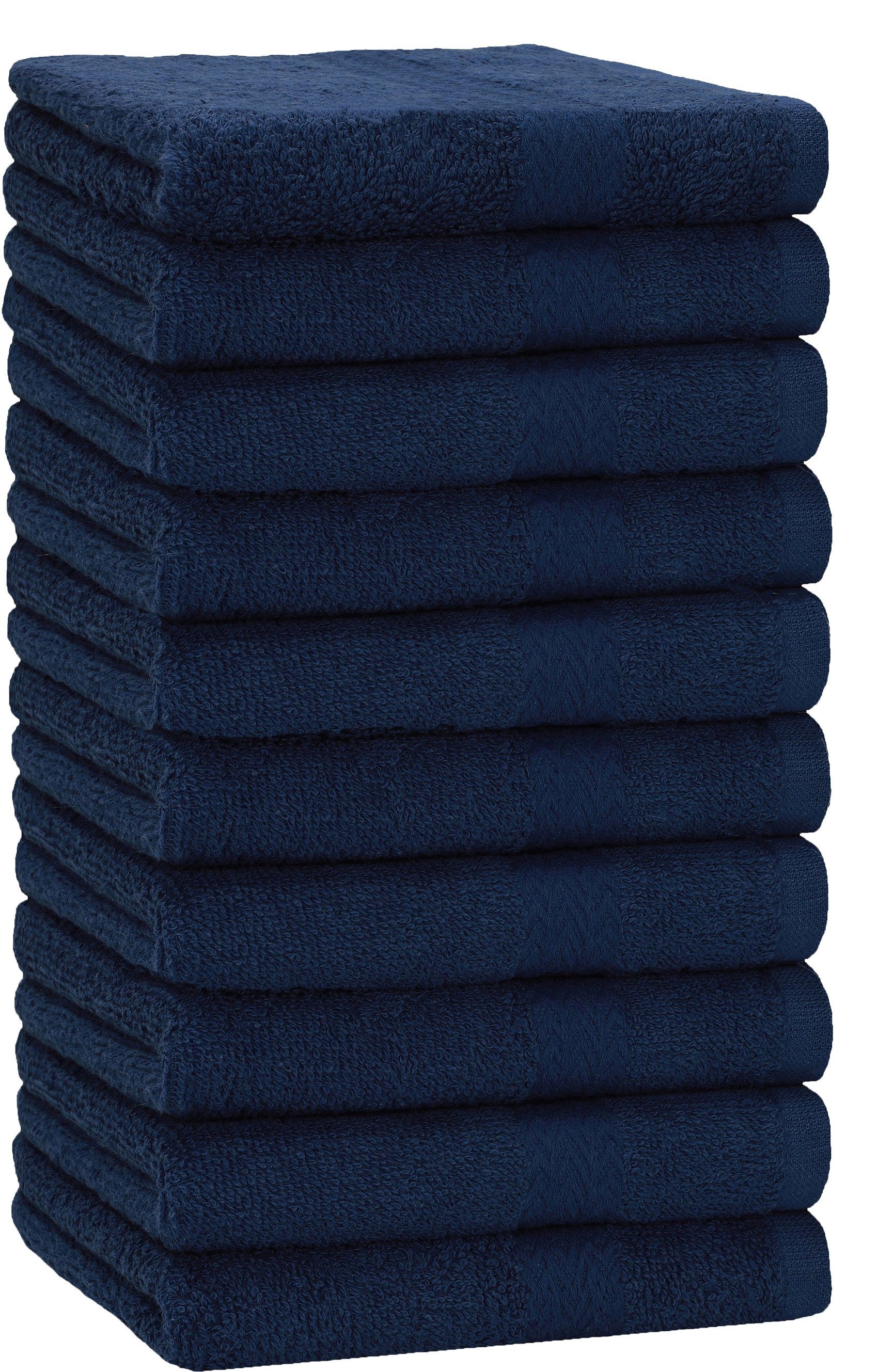 Betz Handtücher 10 Stück Handtücher Premium 100% Baumwolle 50x100 cm dunkelblau, 100% Baumwolle (10-St)