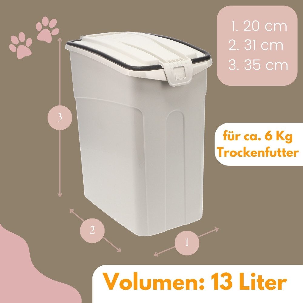 GarPet Futterbehälter Futtertonne Luftdicht Hund Katze Hundefutter Trocken Futter Box 13 L
