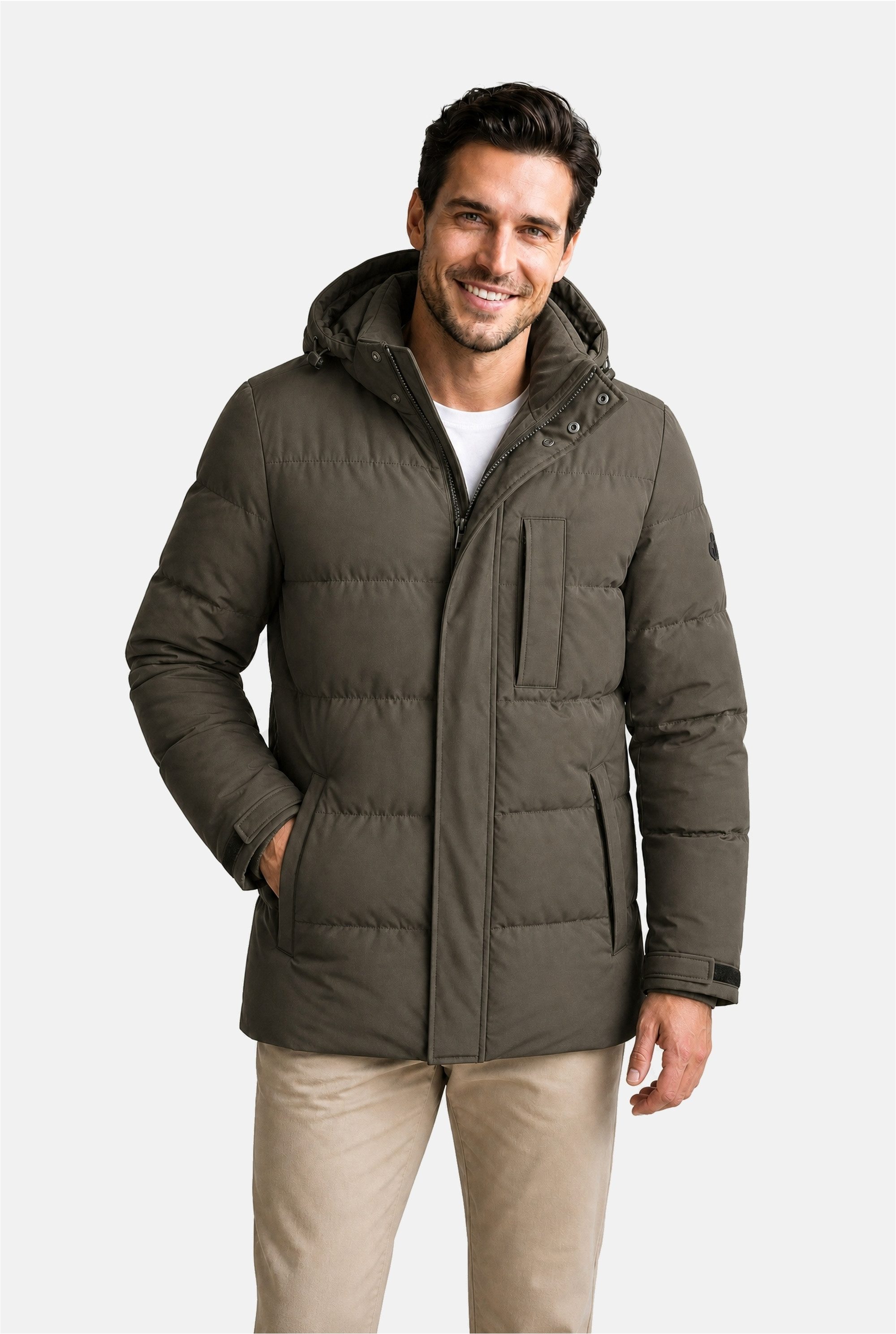 New Canadian Steppjacke Structure (1-St) mit abnehmbarer, verstellbarer Kapuze