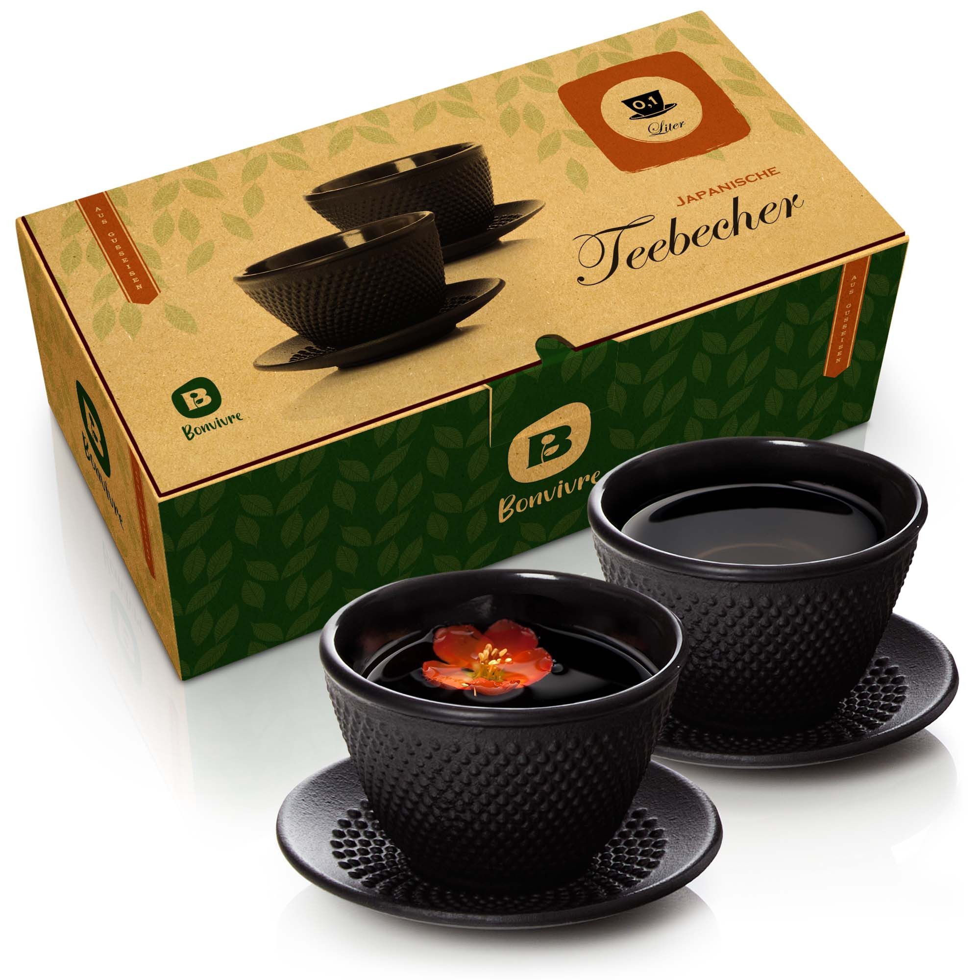 Bonvivre Teeservice 2er Set Gusseisen Teetassen+Untersetzer – Bild 5 von 5