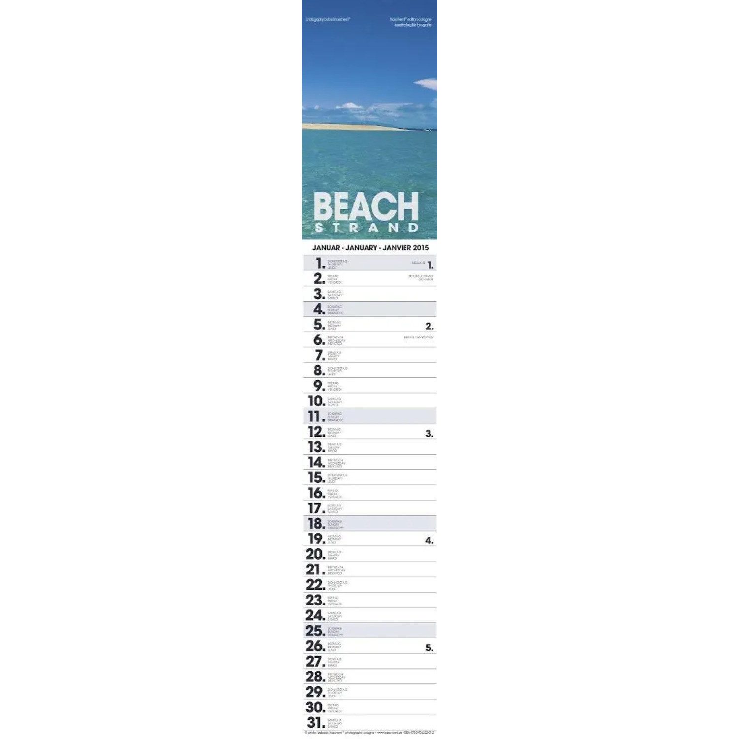 Geburtstagskalender Geburtstagsplaner Strand  Beachplaner