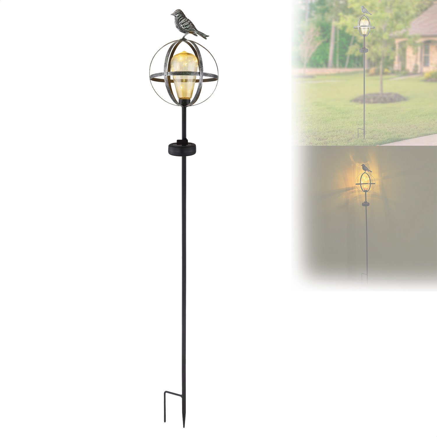 bmfversand LED Solarleuchte »Solarleuchte Garten Stab Vogel Solarlampe