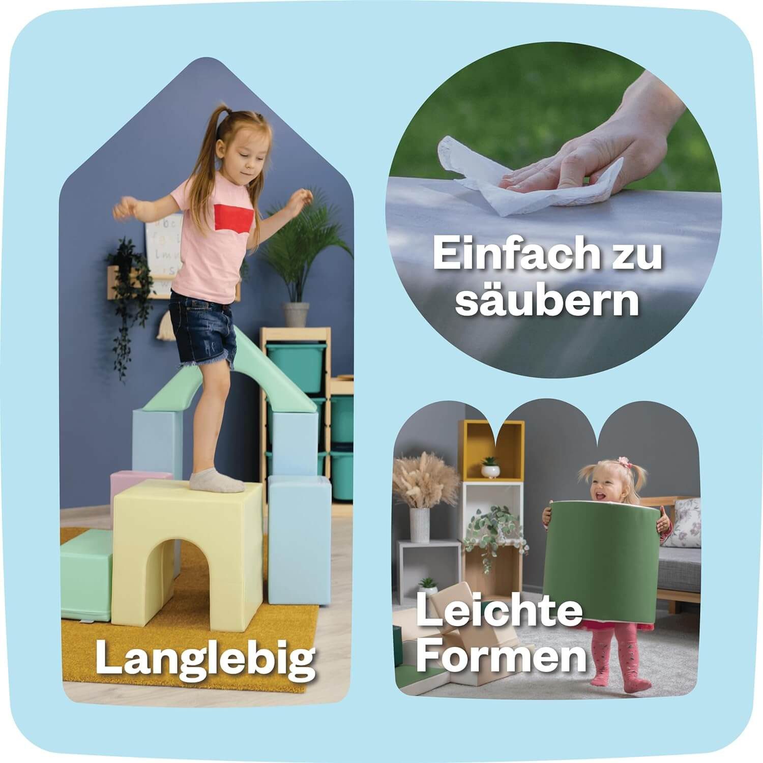 IGLUSoftplay IGLU Set 16 4 XL Schaumstoff-Bausteine kreatives Spielen für Kinder Spielbauklötze, (Set), Modernes Design und hochwertige Verarbeitung – Bild 5 von 5