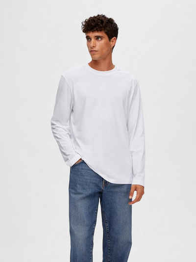 SELECTED HOMME T-Shirt Legeres Langarm Shirt Dunner Longsleeve SLHASPEN 6719 in Weiß-2
