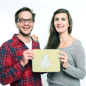 Mr. & Mrs. Panda Mauspad Eisbär Umarmen - Gelb Pastell - Geschenk, Büroausstattung, Mousepad, (1-St), Ergonomisch geformt