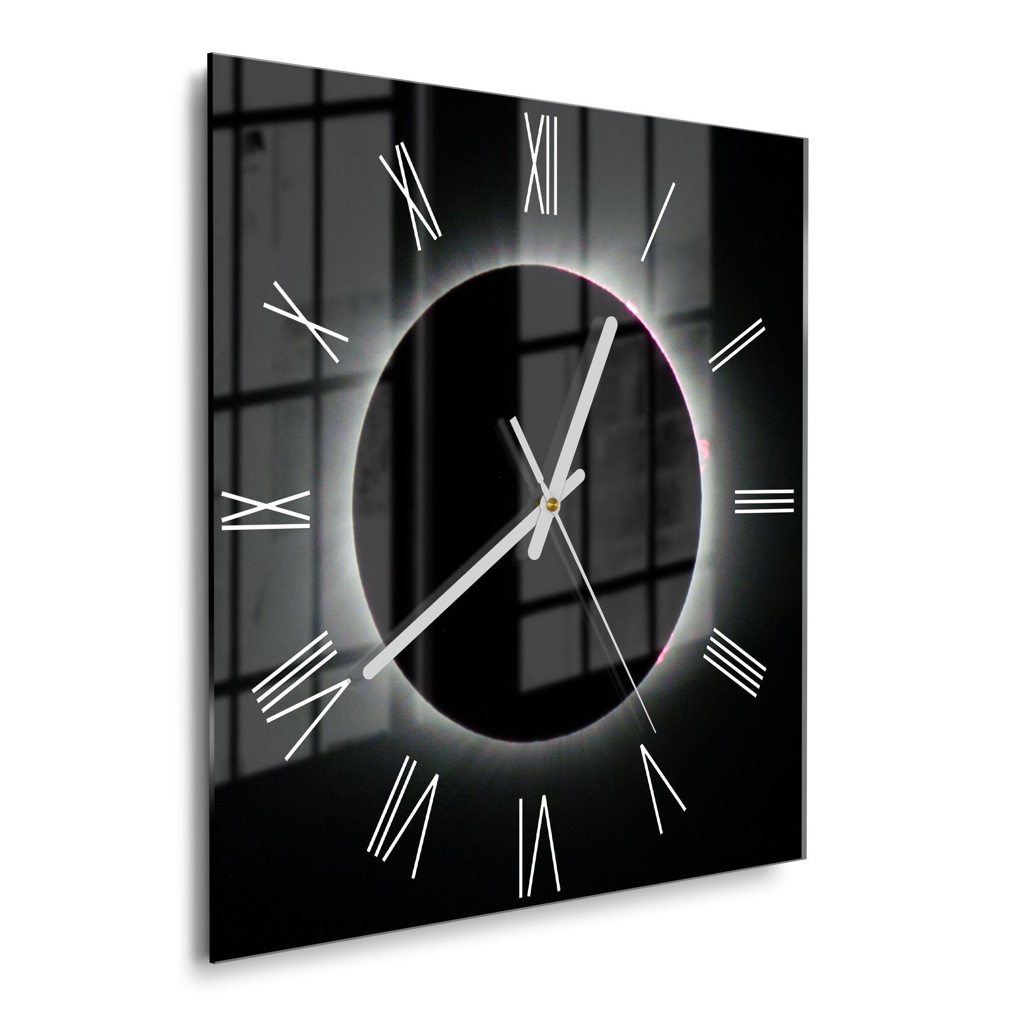 DEQORI Wanduhr 'Sonnenfinsternis' (Glas Glasuhr modern günstig online kaufen
