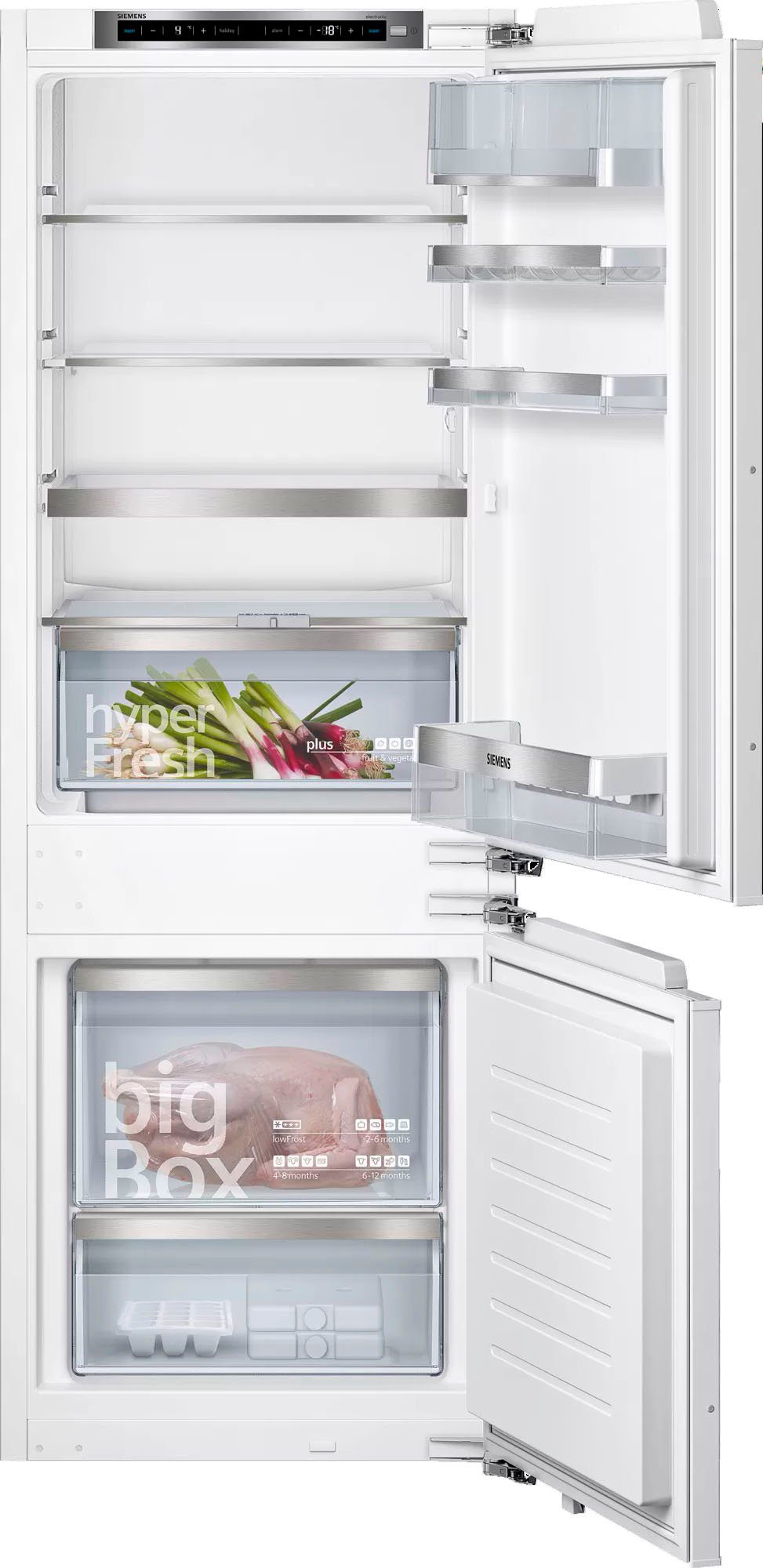 SIEMENS Einbaukühlgefrierkombination iQ500 KI77SADE0, 157,8 cm hoch, 55,8 cm breit, HyperFresh Plus: längere Frische für Obst und Gemüse