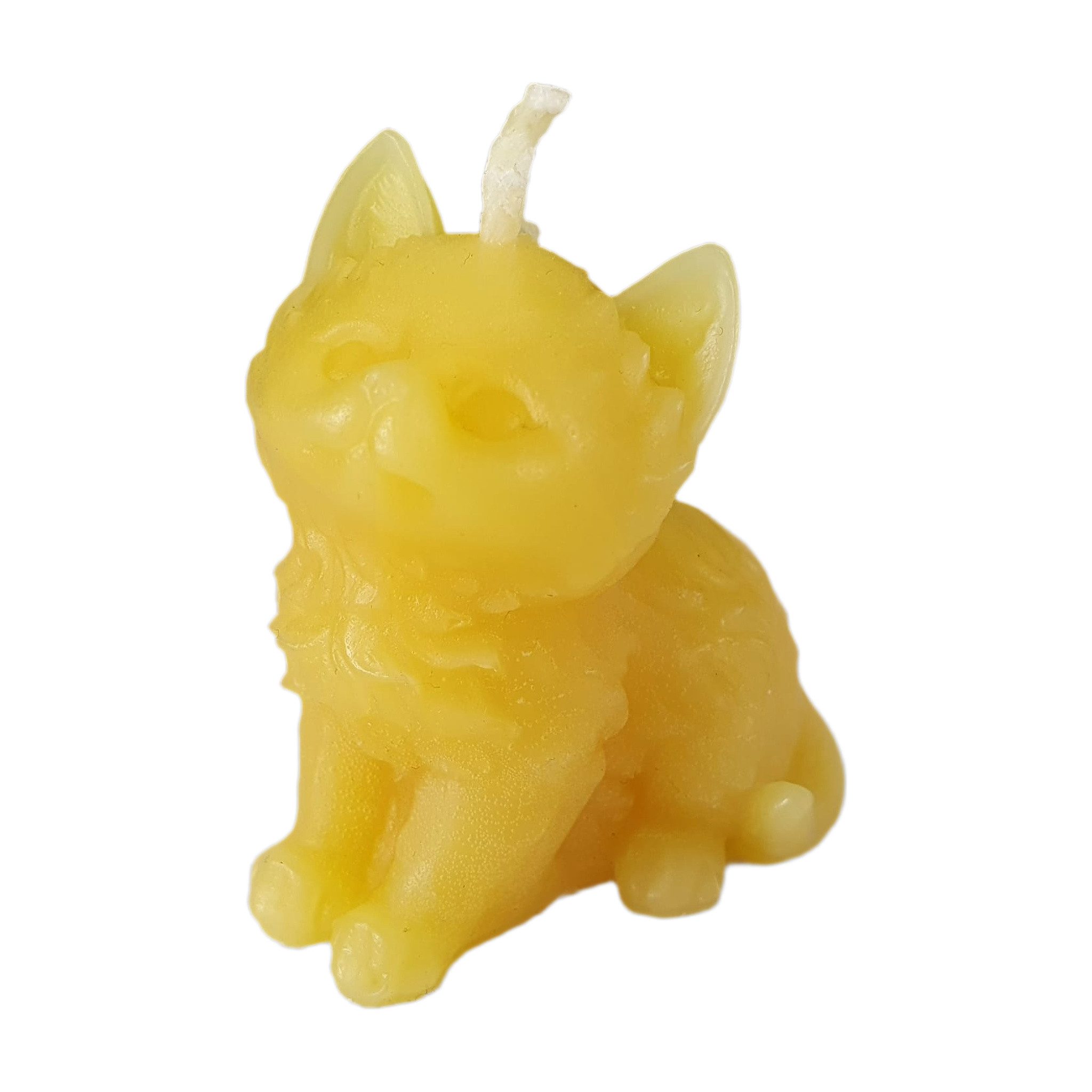 Aspinaworld Bienenwachskerze Katzen Kerze sitzend 5 cm natur – Kopf zur Seite geneigt (1-tlg)