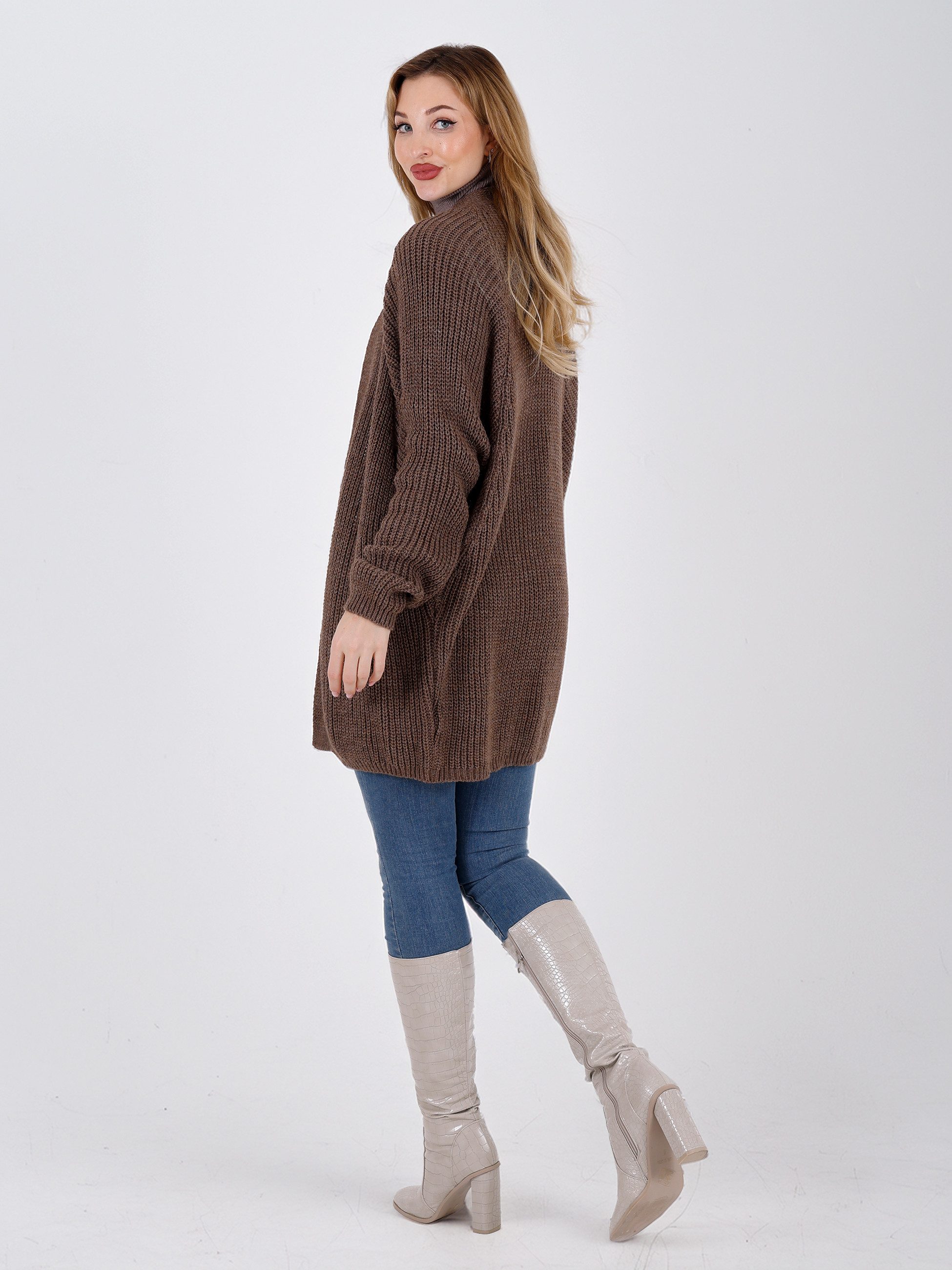 YC Fashion & Style Cardigan Grobstrick-Cardigan im Oversize-Look – One Size (36–52) (1-tlg) in Unifarbe