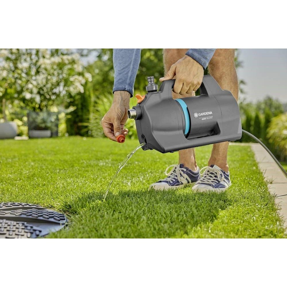GARDENA Gartenpumpe 4200 Silent Set - Gartenpumpe - dunkelgrau/türkis (Set)