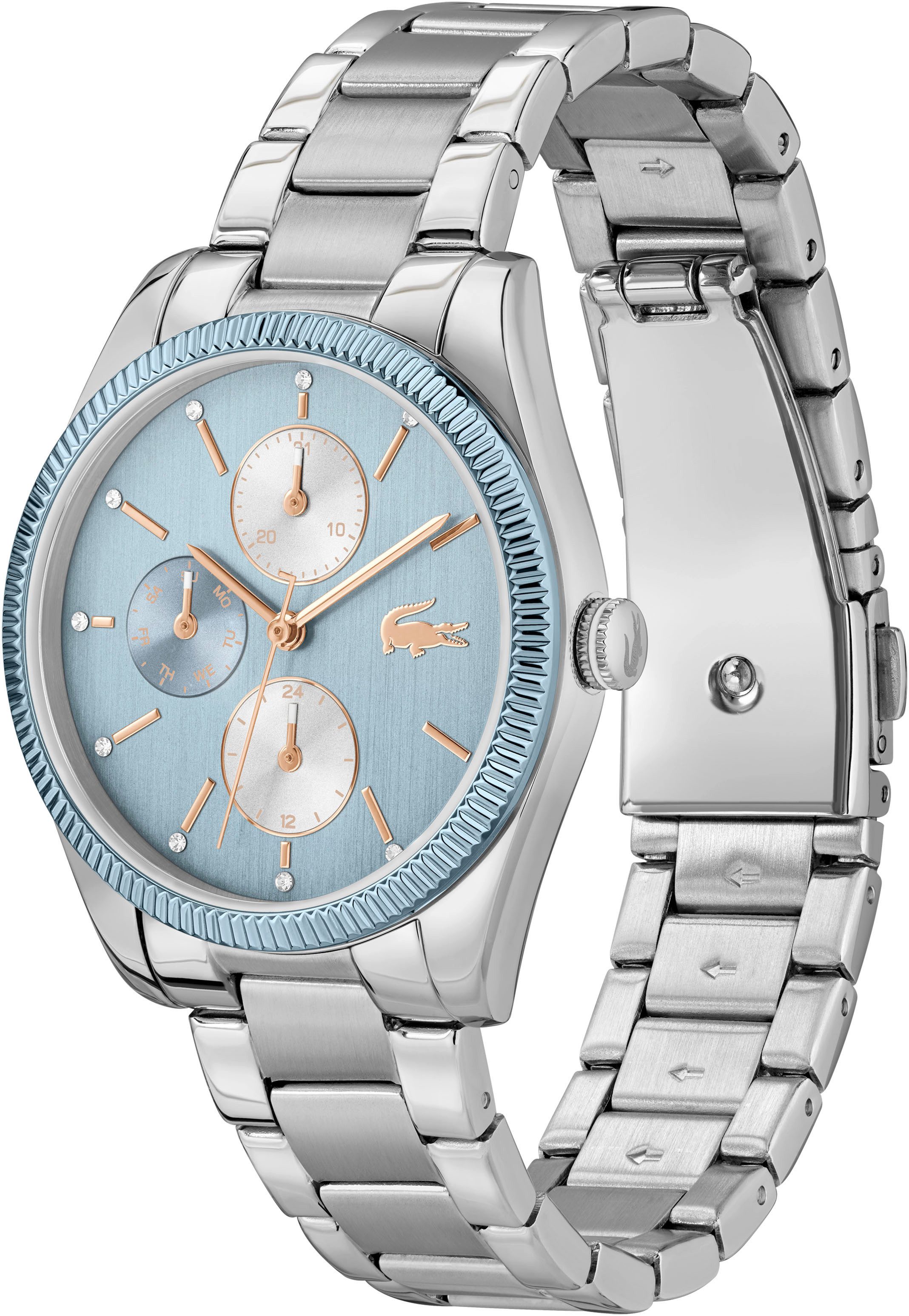 Lacoste Multifunktionsuhr ORSAY 2001365, Quarzuhr, Armbanduhr, Damenuhr, Datum, Edelstahlarmband