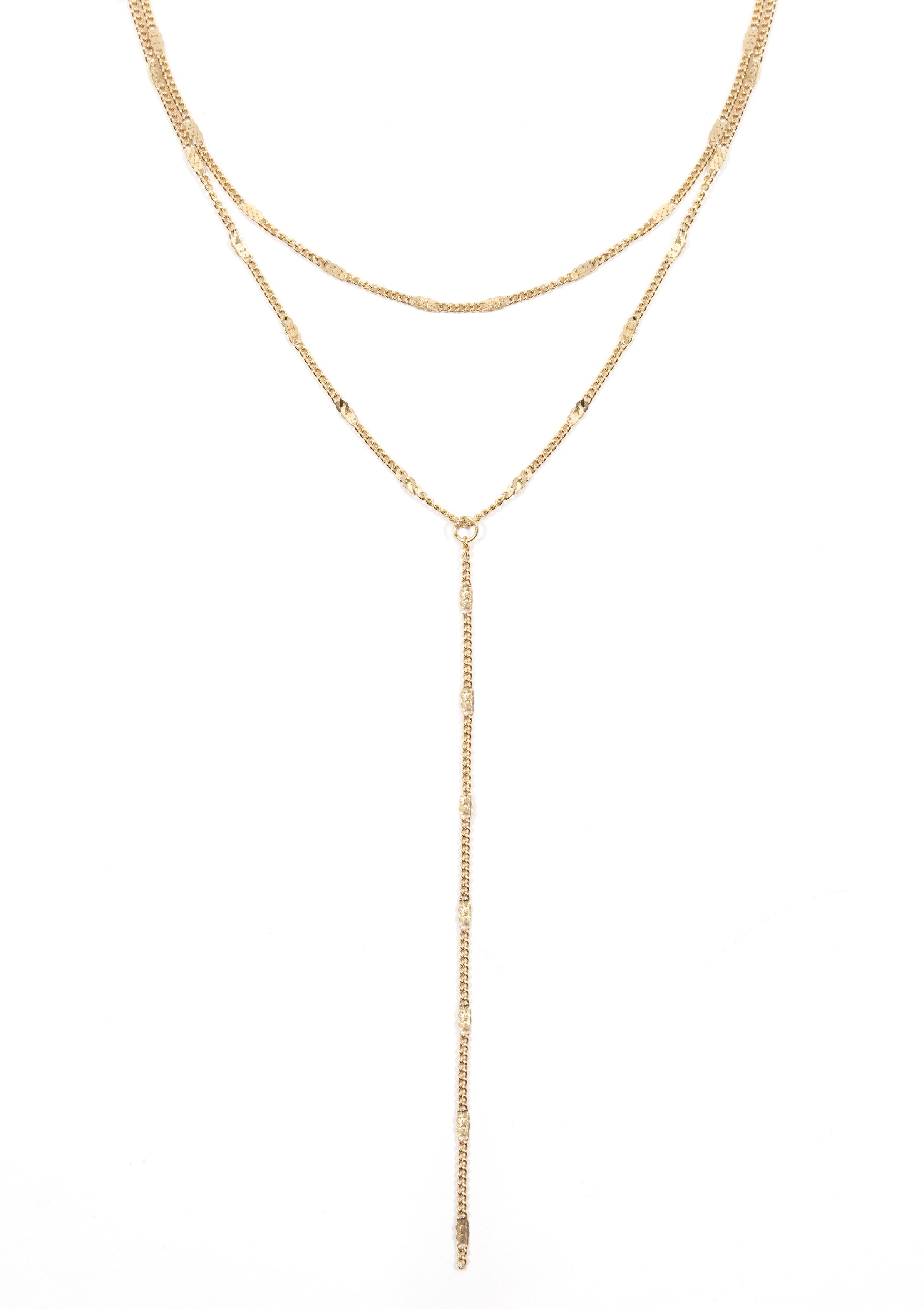 Hey Happiness Y-Kette Zweireihiges Collier, Elegante Layer Kette Damen Edel günstig online kaufen