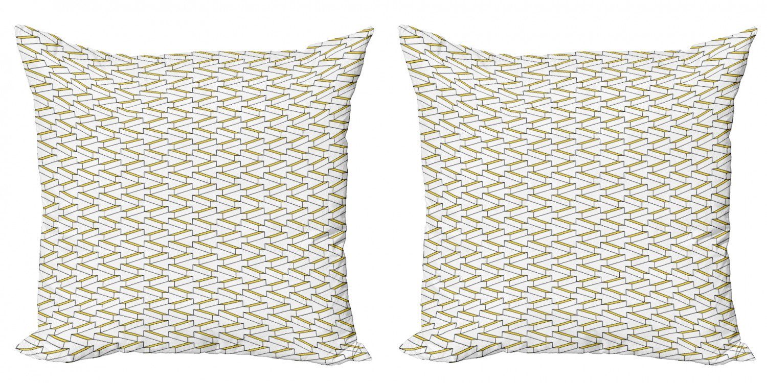 Kissenbezüge Modern Accent Doppelseitiger Digitaldruck, Gelb Abakuhaus (2 Brick und Stück), Weiß Entwurf