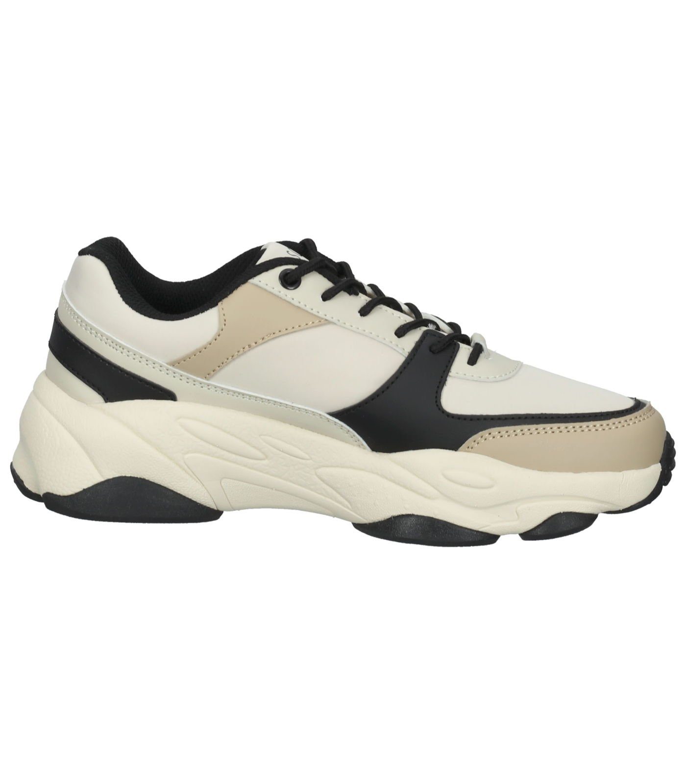 Lederimitat Plateausneaker Schwarz soyi Sneaker a. Beige