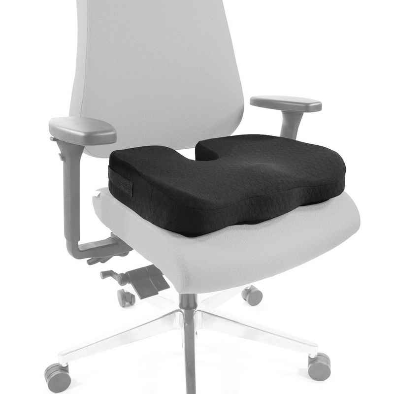 hjh OFFICE Sitzkissen Sitzkissen MEDISIT II Stoff, Kissen mit Memory-Effekt, ergonomisch geformt