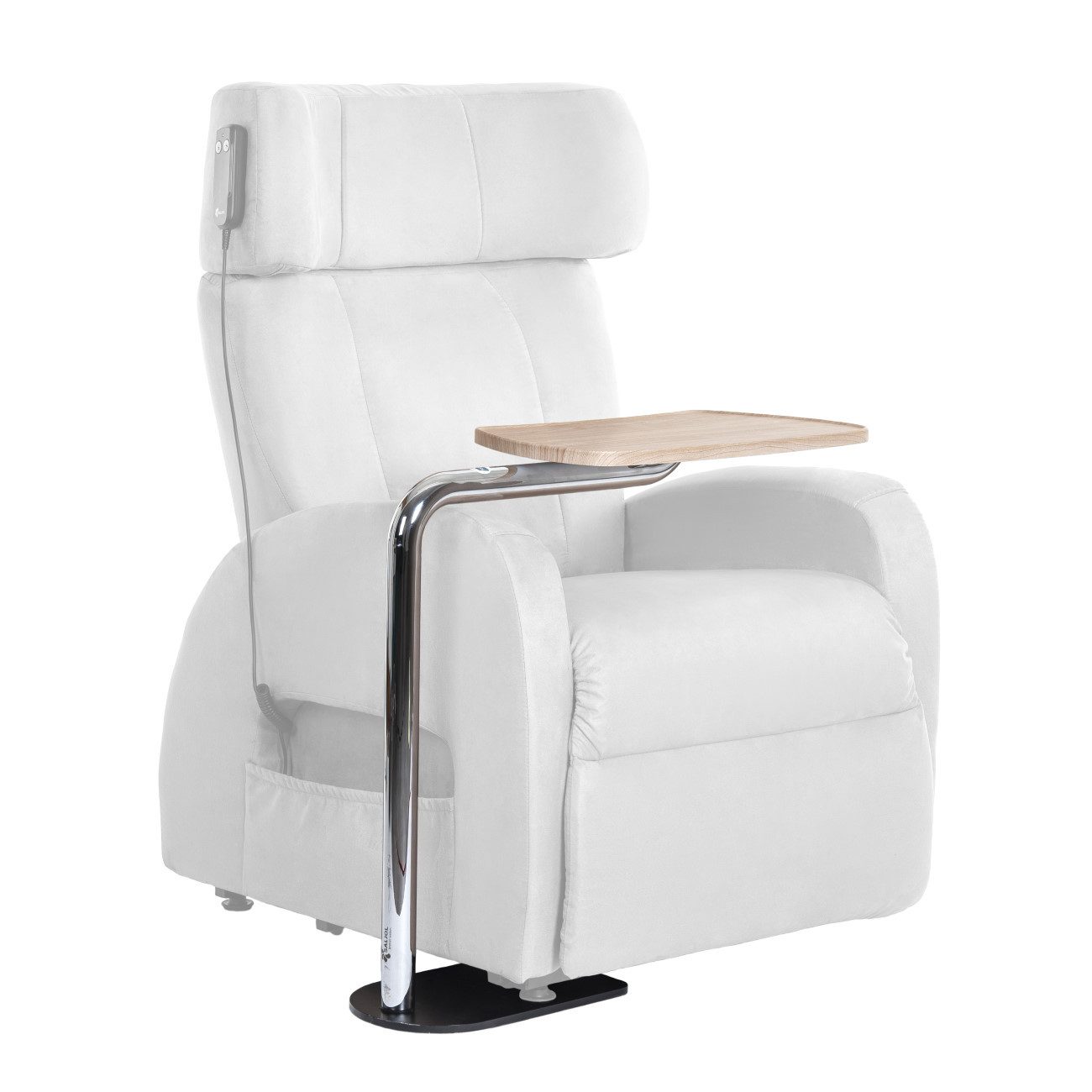 Saljol Bett - Aufstehhilfe Beistelltisch Tabula, verchromt