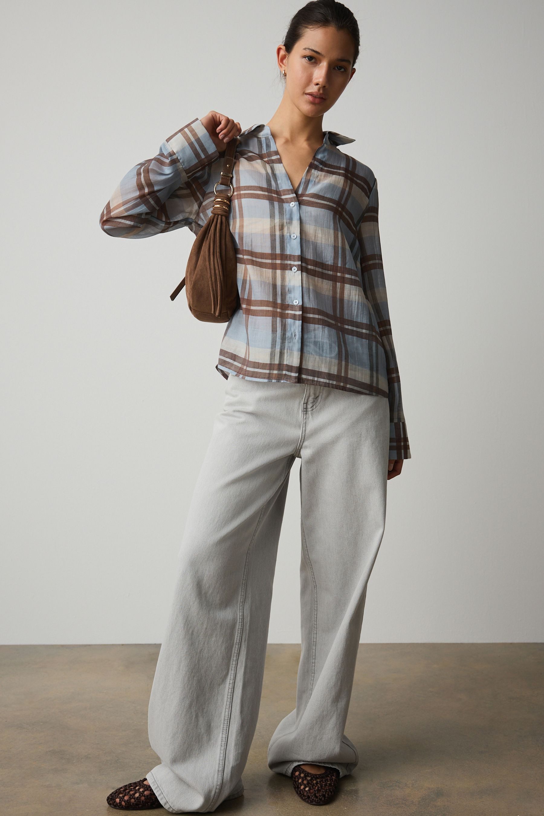 Next Hemdbluse Transparente Bluse (1-tlg)