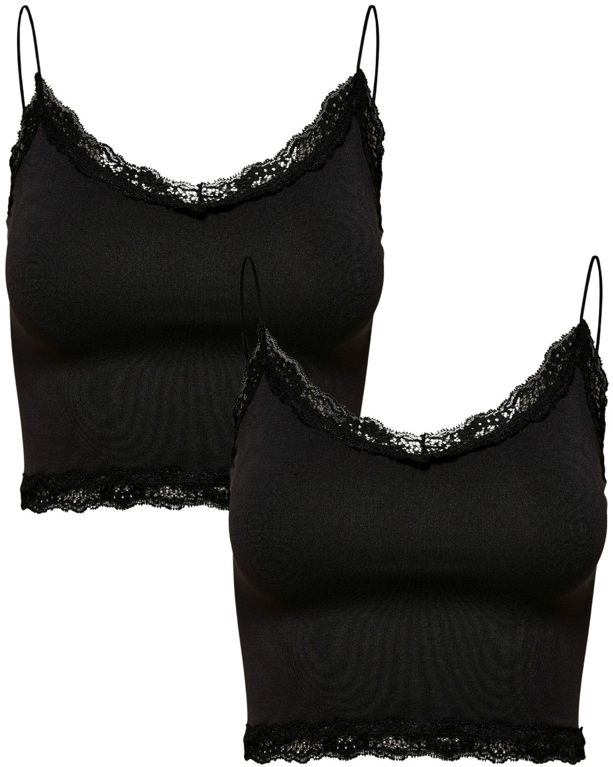 ONLY Spitzentop (2er-Pack) geripptes Damen Basic günstig online kaufen