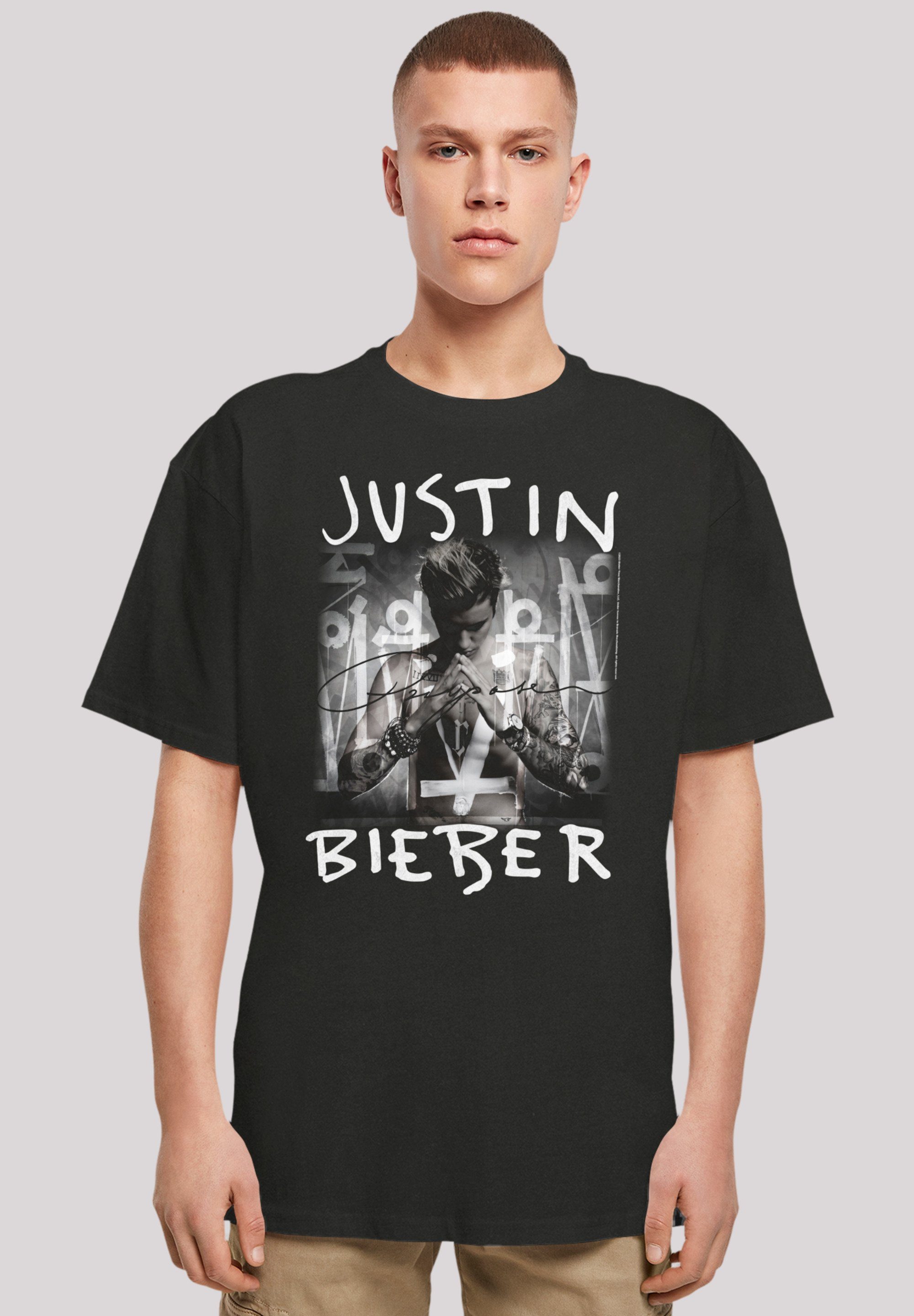 F4NT4STIC T-Shirt Justin Bieber Purpose Album Cover Premium Qualität, Musik, By Rock Off schwarz