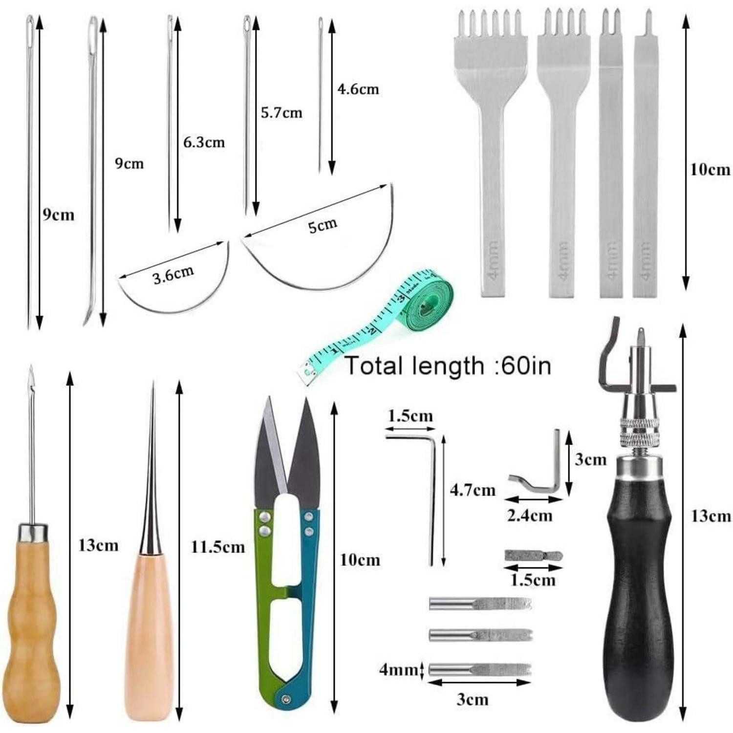 LuxusKollektion Nähnadeln Leder Nähwerkzeug Set 26-teilig für Lederbearbeit günstig online kaufen