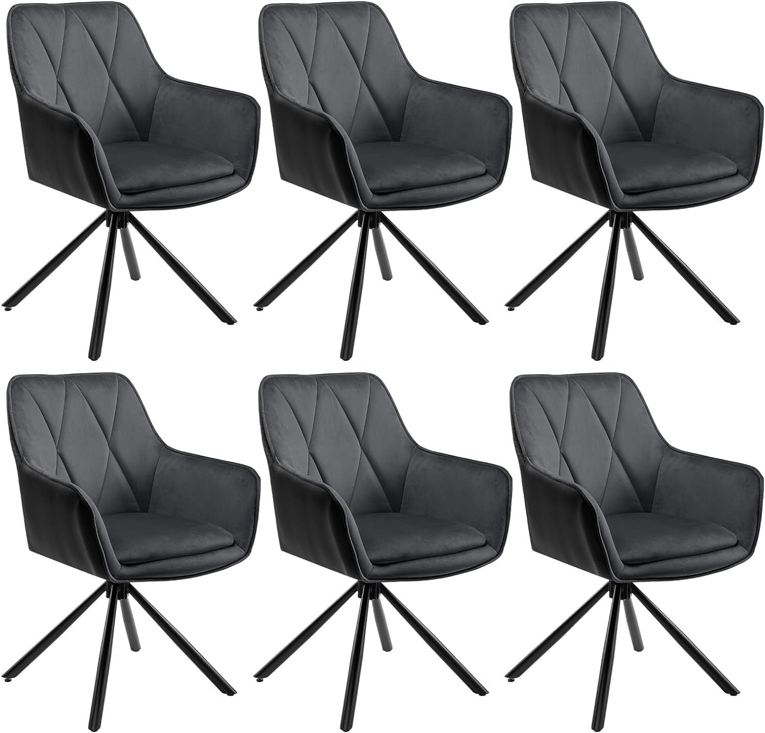 EUGAD 4-Fußstuhl (6 St), Esszimmerstühle drehbar, mit Armlehnen Rückenlehne günstig online kaufen