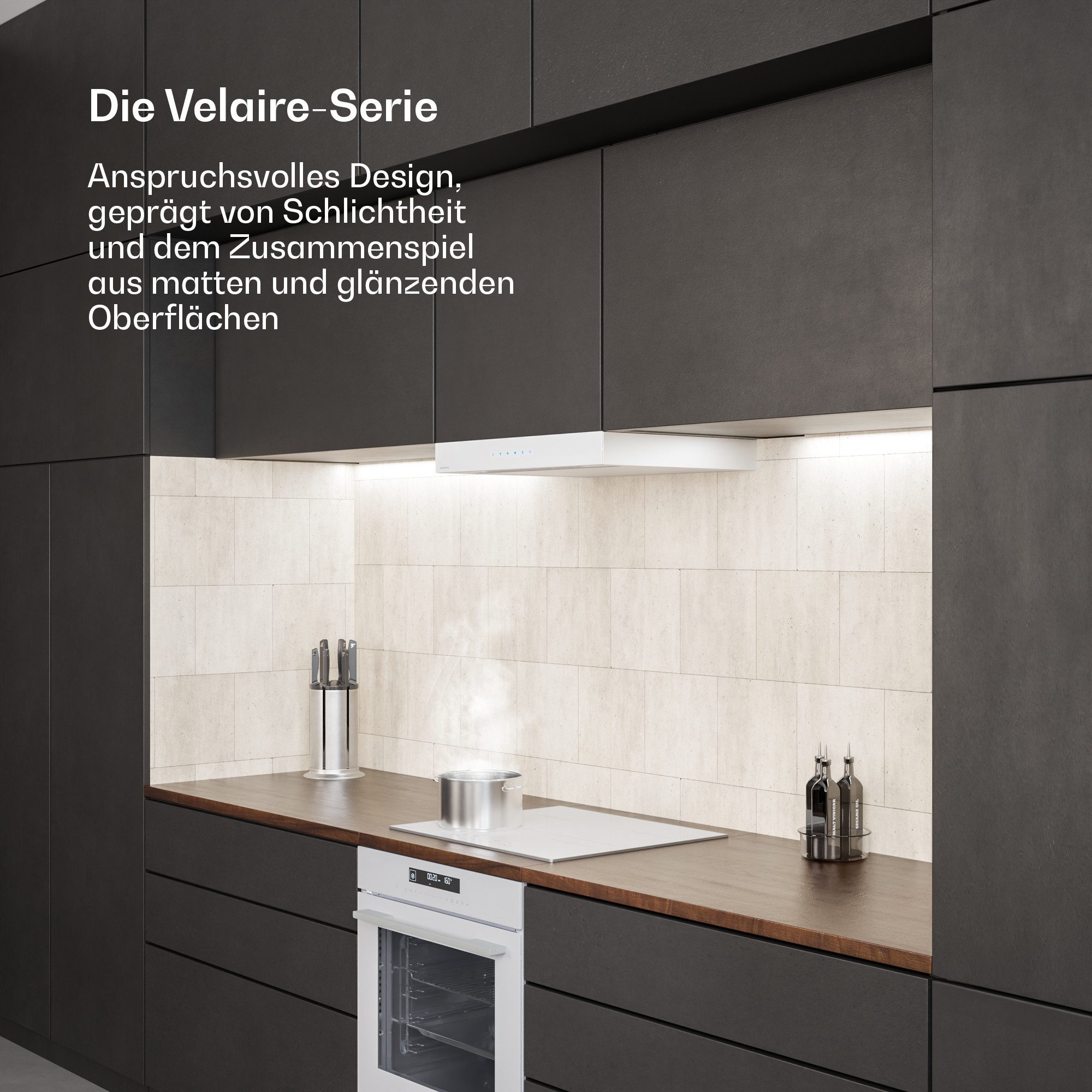 Klarstein Induktions-Kochfeld Velaire Induktionskochfeld 4 Kochzonen 7000W 60 cm Boost Touch-Slider, Elektrisches Kochfeld 4 Zonen Timer Glaskeramik Slider