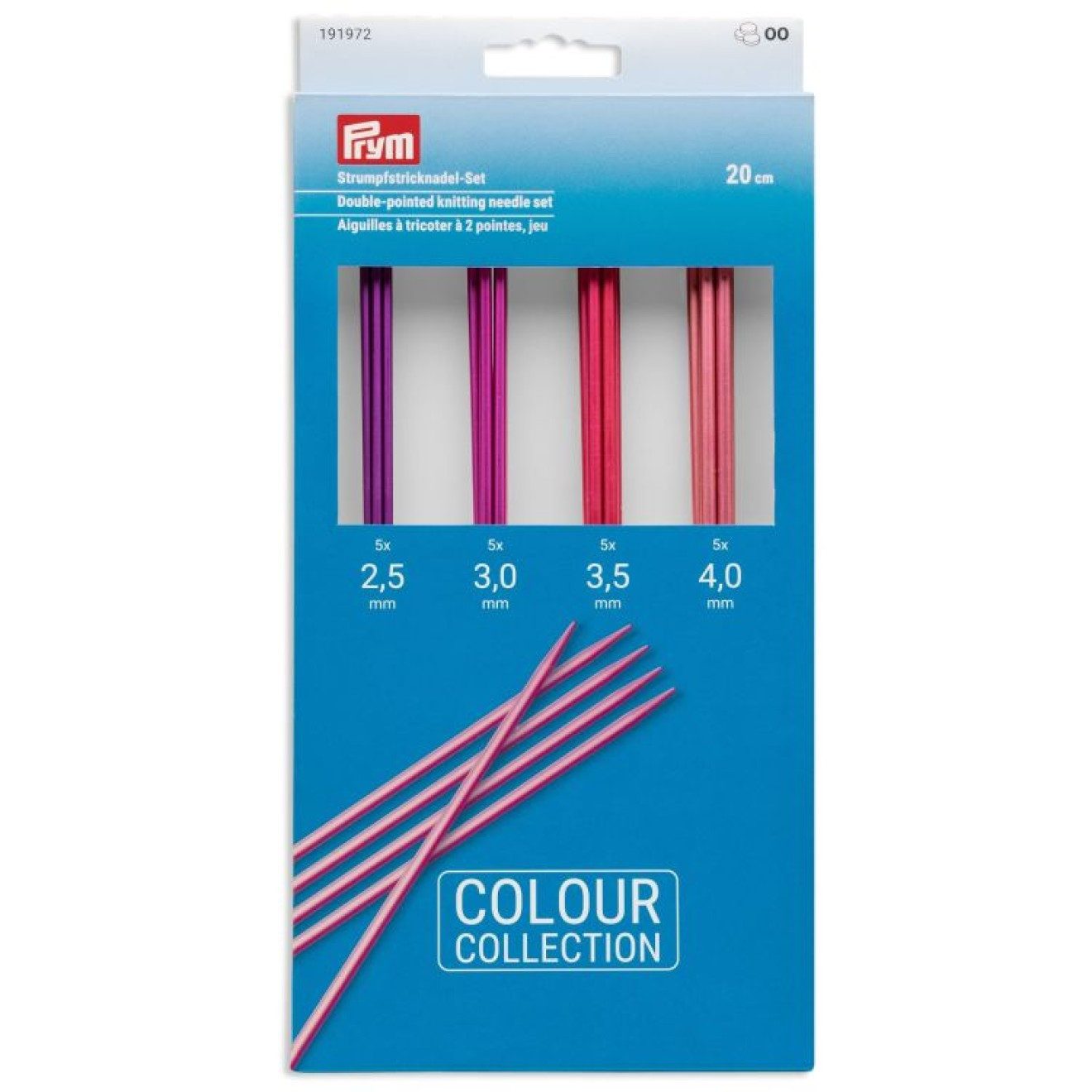 Prym Вязальные спицы Strumpfstricknadeln Set 2,50 - 4,00 mm 20 cm farbig Aluminium