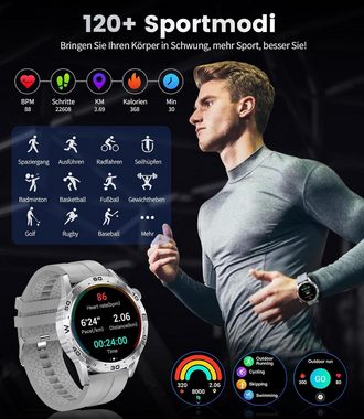 Lige Herren Mode mit Sprachanruf 400mAh Lange Akkulaufzeit Smartwatch (1,43 Zoll), 120 Sports Modi Herzfrequenz/Spo2 mit Sports Mod