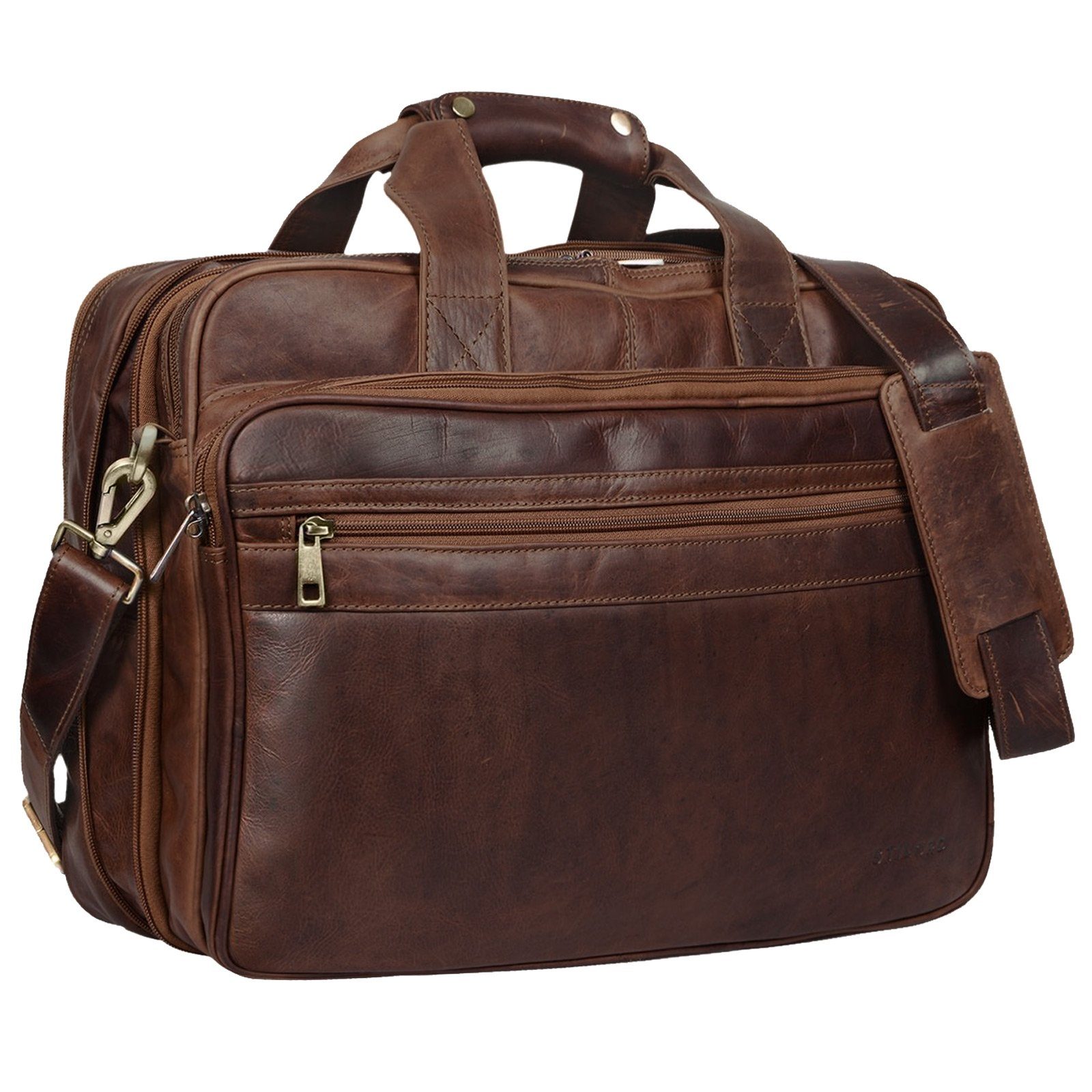 STILORD Aktentasche "Leopold" Umhängetasche Herren Ledertasche