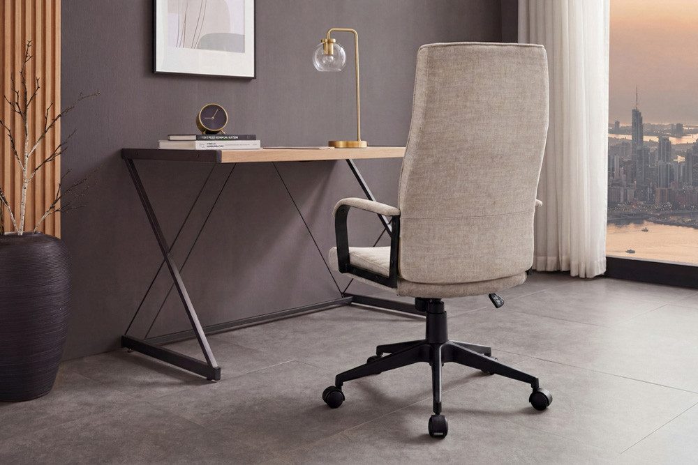 riess-ambiente Bürostuhl LAZIO taupe/schwarz - Samt, Metall, drehbar, höhenverstellbar, Gaming (Einzelartikel, 1 St), Moderner Gamingstuhl auf Rollen - ideal fü – Bild 4 von 5