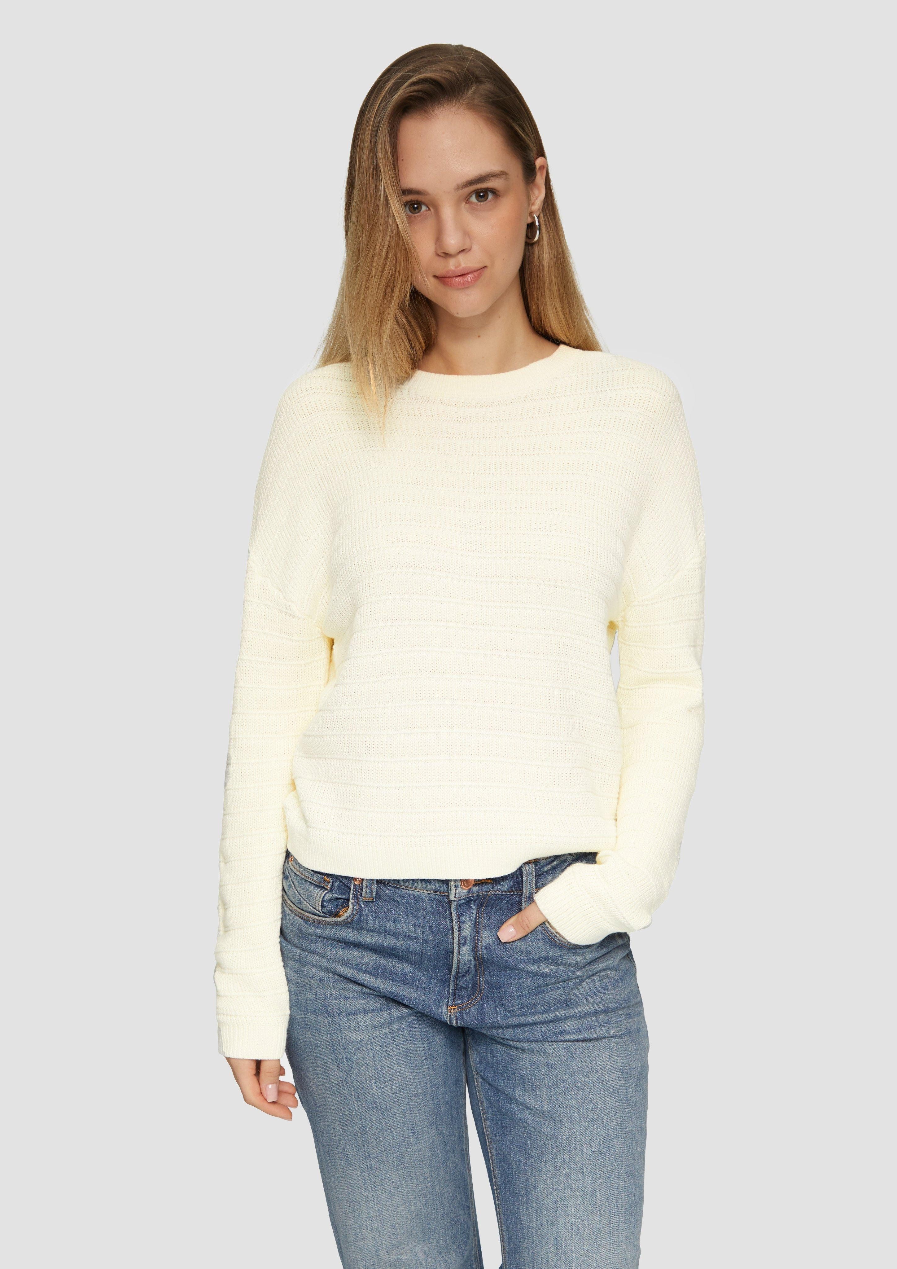 Strickpullover Baumwollmix-Pullover mit Strukturmuster