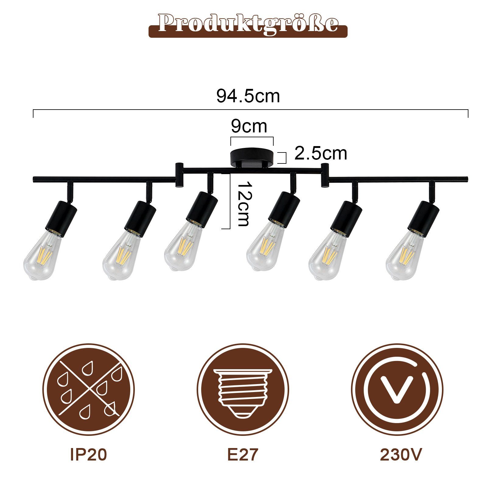 ZMH Deckenstrahler Schwarz Deckenlampe - Schwenkbar günstig online kaufen