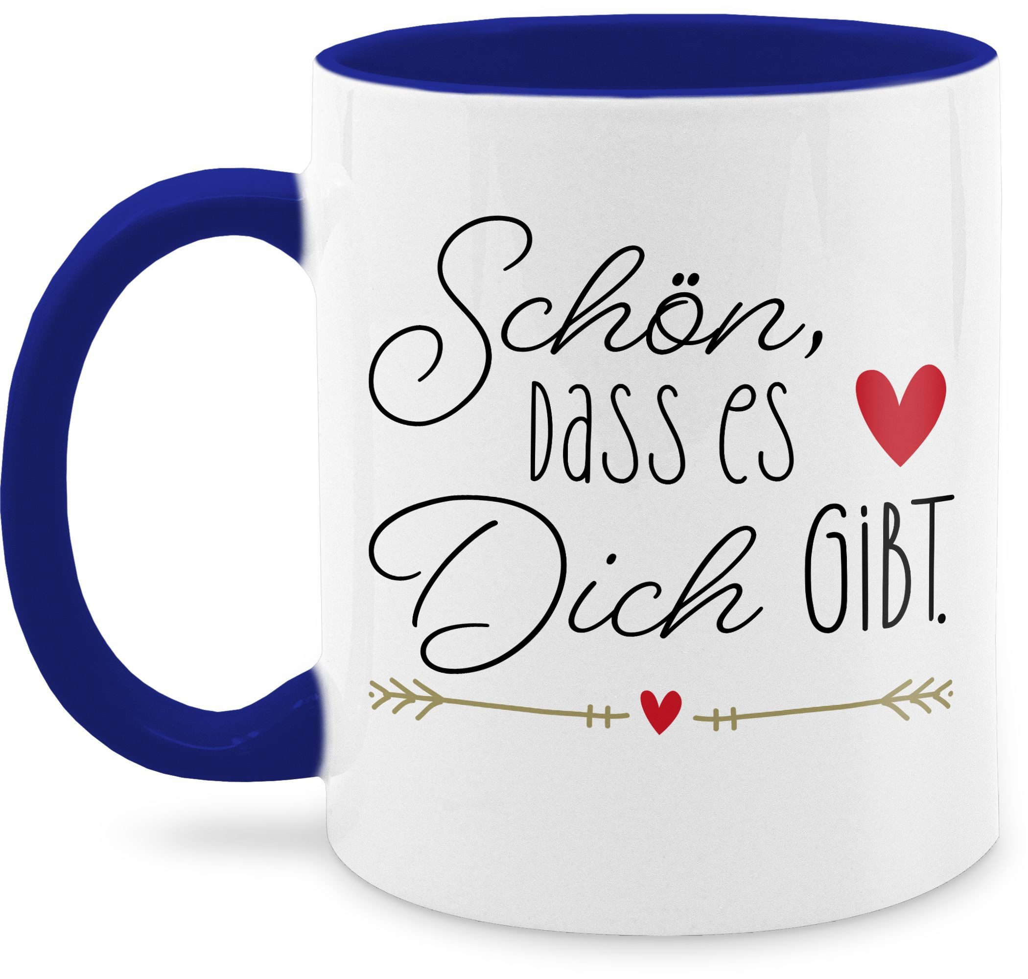 Shirtracer Tasse Schön dass es dich gibt -, Keramik, Valentinstag Geschenk