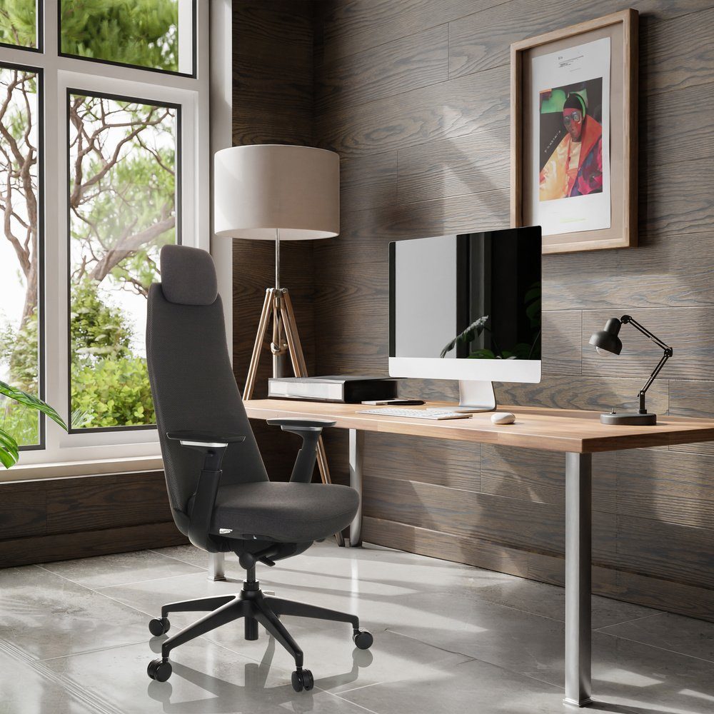 ergonomisch Bürostuhl hjh St), Profi Stoff/Netzstoff Schreibtischstuhl Drehstuhl (1 YUCANO OFFICE