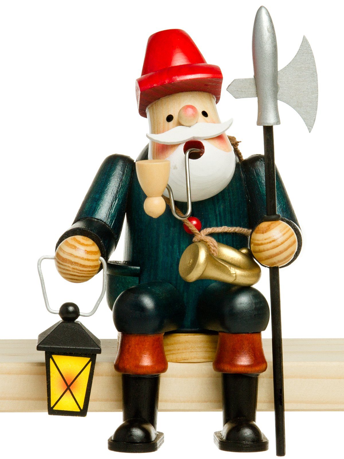 SIKORA Weihnachtsfigur RM-A Kantenhocker Holz Räuchermännchen H:16,5 cm - verschiedene Motive A02 Kantenhocker Blau - Nachtwächter