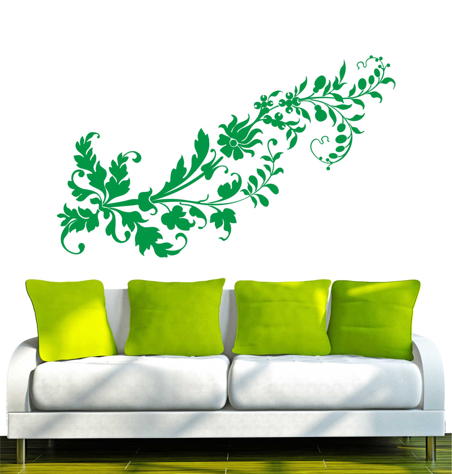 INDIGOS UG Wandtattoo Wandtattoo - Wandaufkleber - w299 Blume Ranke Pflanze
