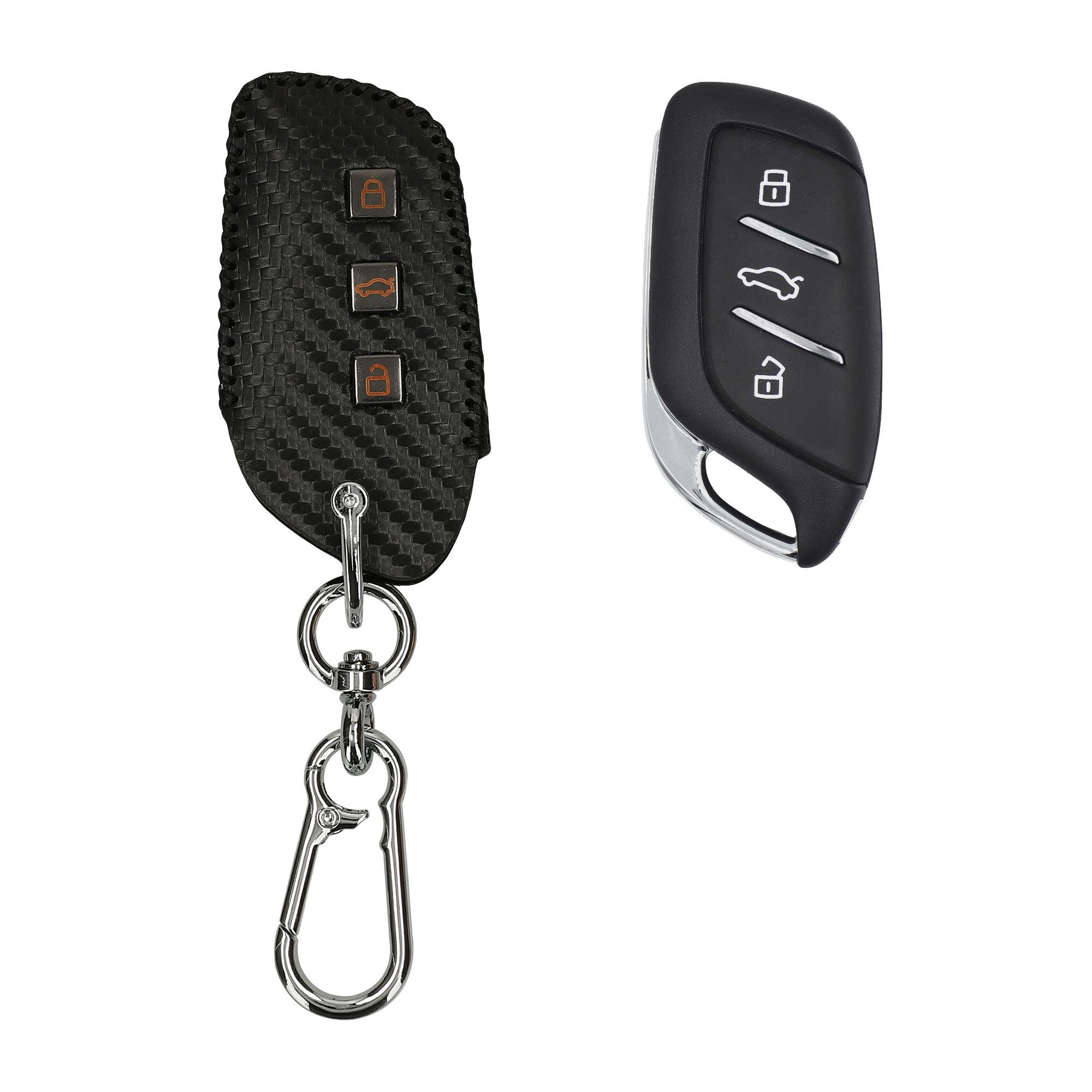 kwmobile Schlüsseltasche Autoschlüssel Hülle für MG 3-Tasten ZS MG4 MG5 MG6 (1-tlg), Cover Schlüsselhülle mit Schlüsselring Design