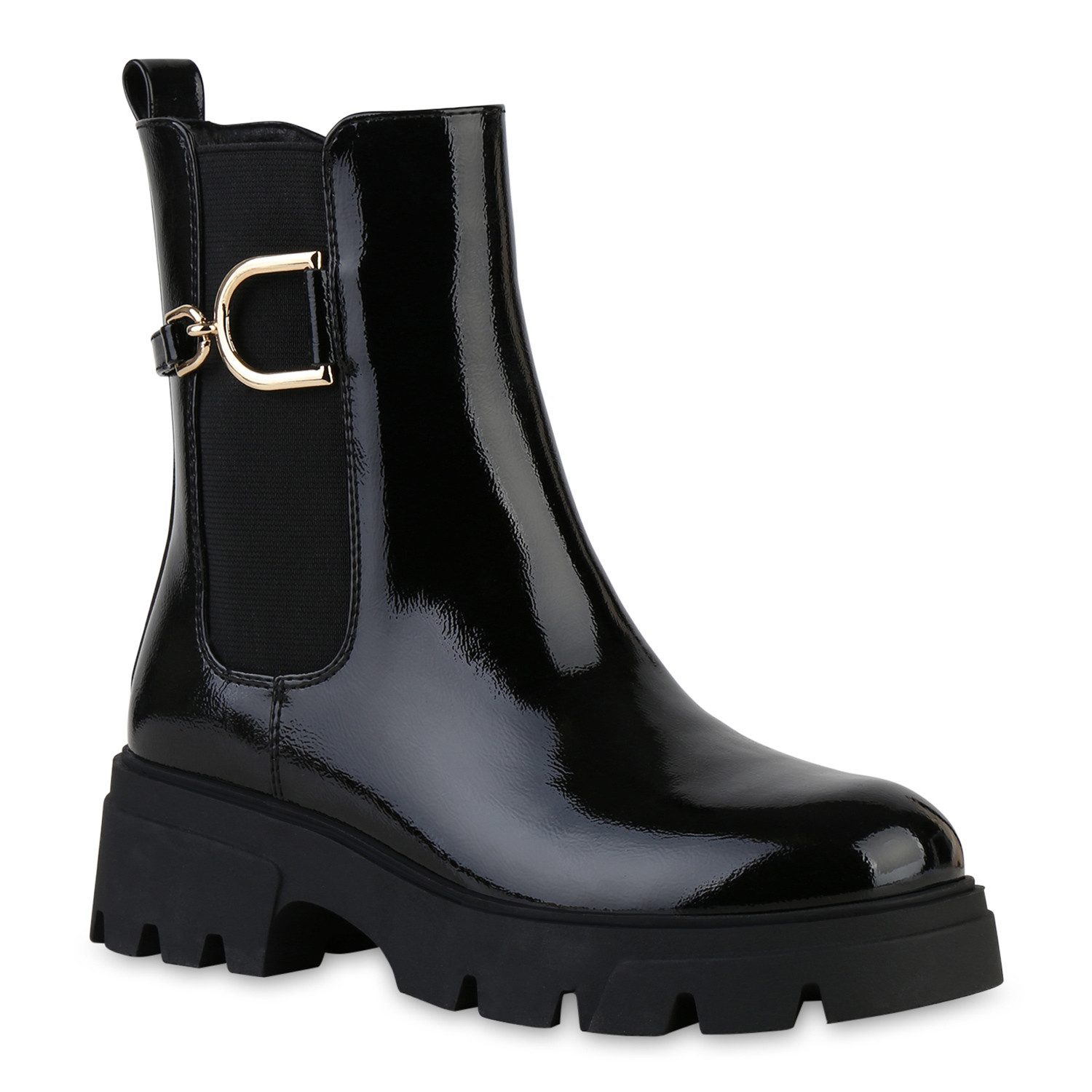 VAN HILL 841445 Stiefelette Damen Leicht Gefüttert Klassische Stiefeletten Profil-Sohle