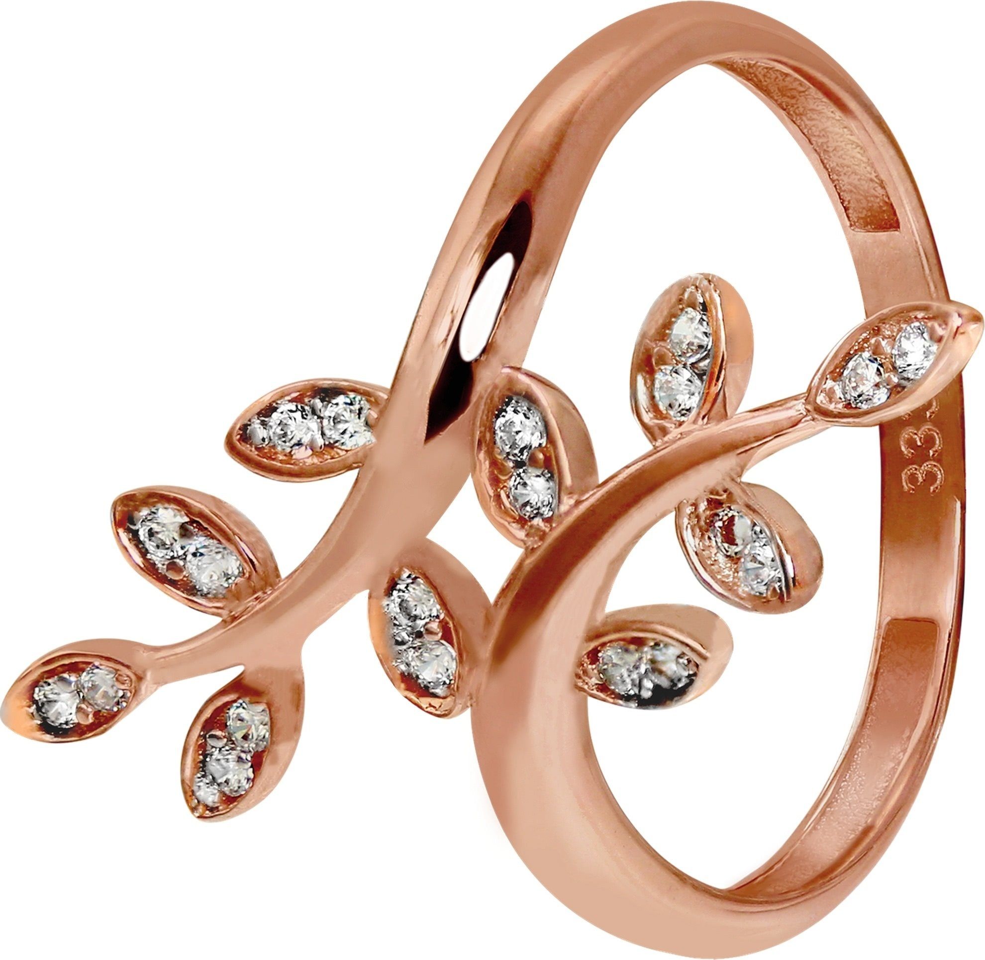 GoldDream Goldring GoldDream Gold Ring Gr.56 Ranke (Fingerring), Damen Ring Ranke aus 333 Rosegold - 8 Karat, Farbe: rose, weiß