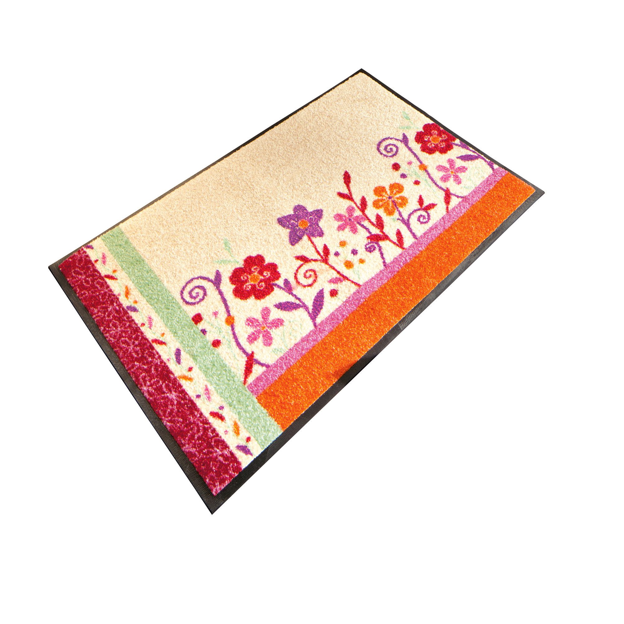 Fußmatte Fußmatte, wash+dry by Kleen-Tex, eckig, Höhe: 7 mm, Blumen, Motiv