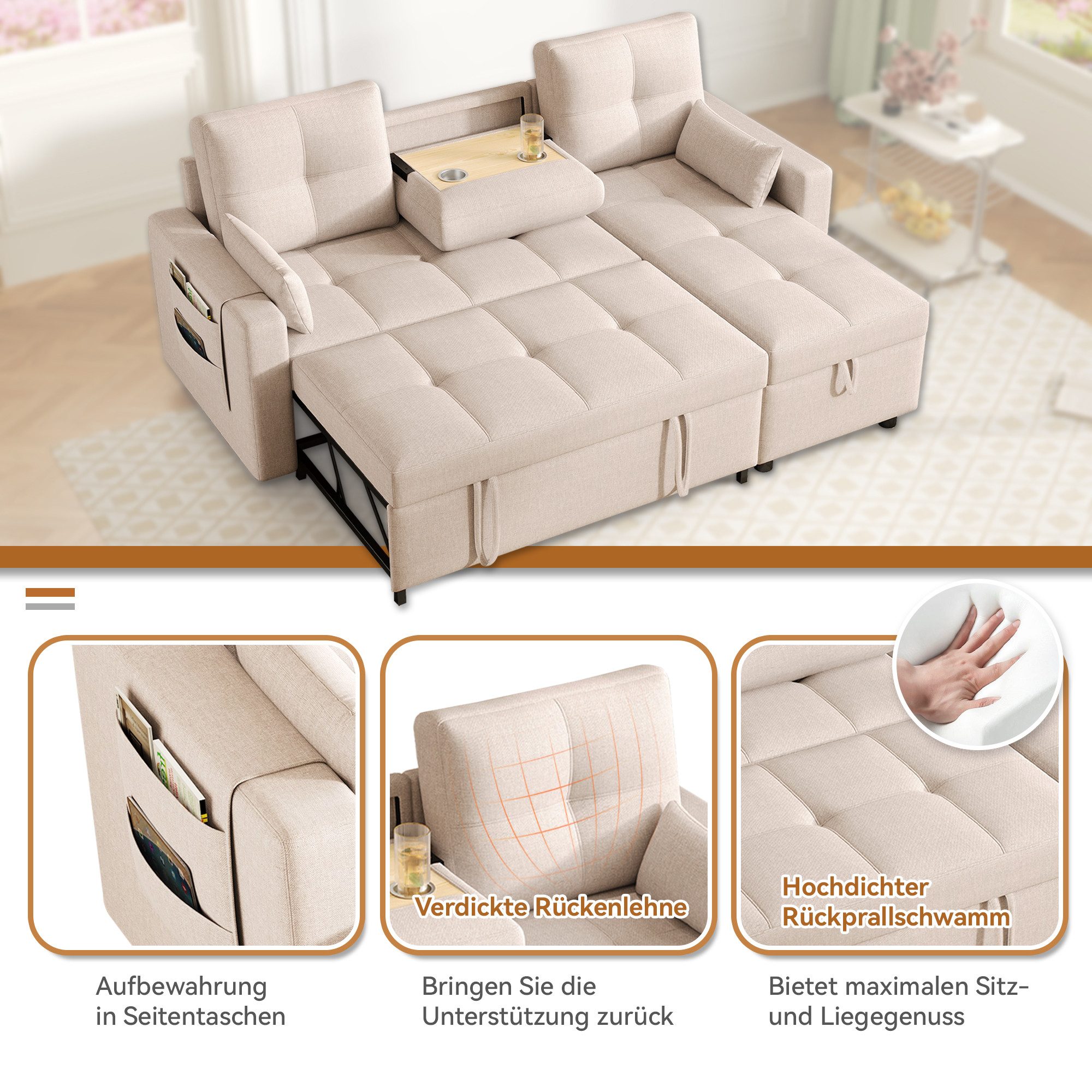 i@home Schlafsofa L-Sofa,Ecksofa,Modulares Sofa, ausziehbares Sofa günstig online kaufen