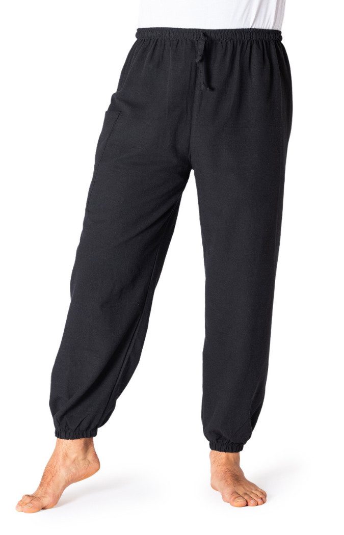 PANASIAM Relaxhose Loungehose einfarbig aus 100% Baumwolle bequeme Muckhose Relaxhose Unisex für Damen & Herren lässige Haremshose schlichte Freizeithose