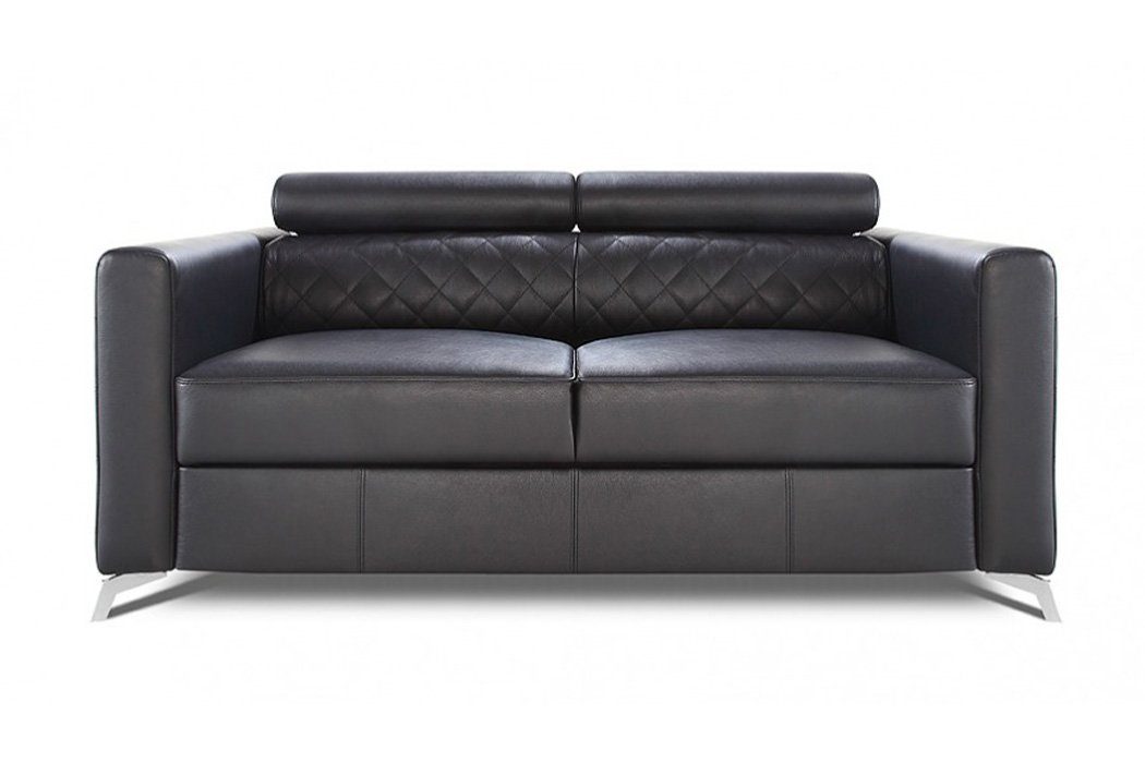 JVmoebel Sofa Schwarzer Zweisitzer Ledersofa Moderne Couch 2-Sitzer Neu, Made in Europe