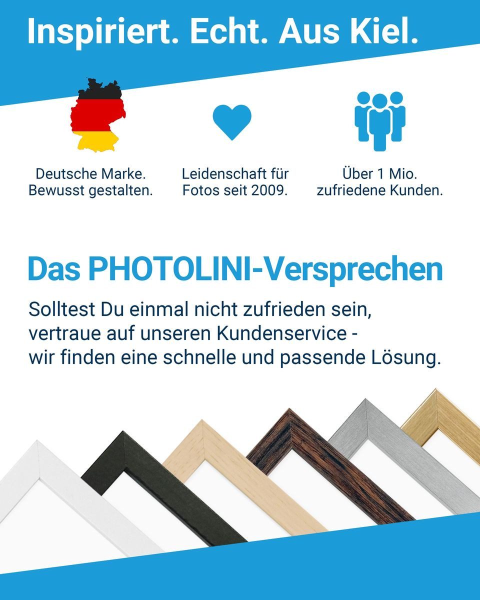 PHOTOLINI Bilderrahmen Sets in verschiedenen Formaten, MDF Holz, Acrylglas & Zubehör