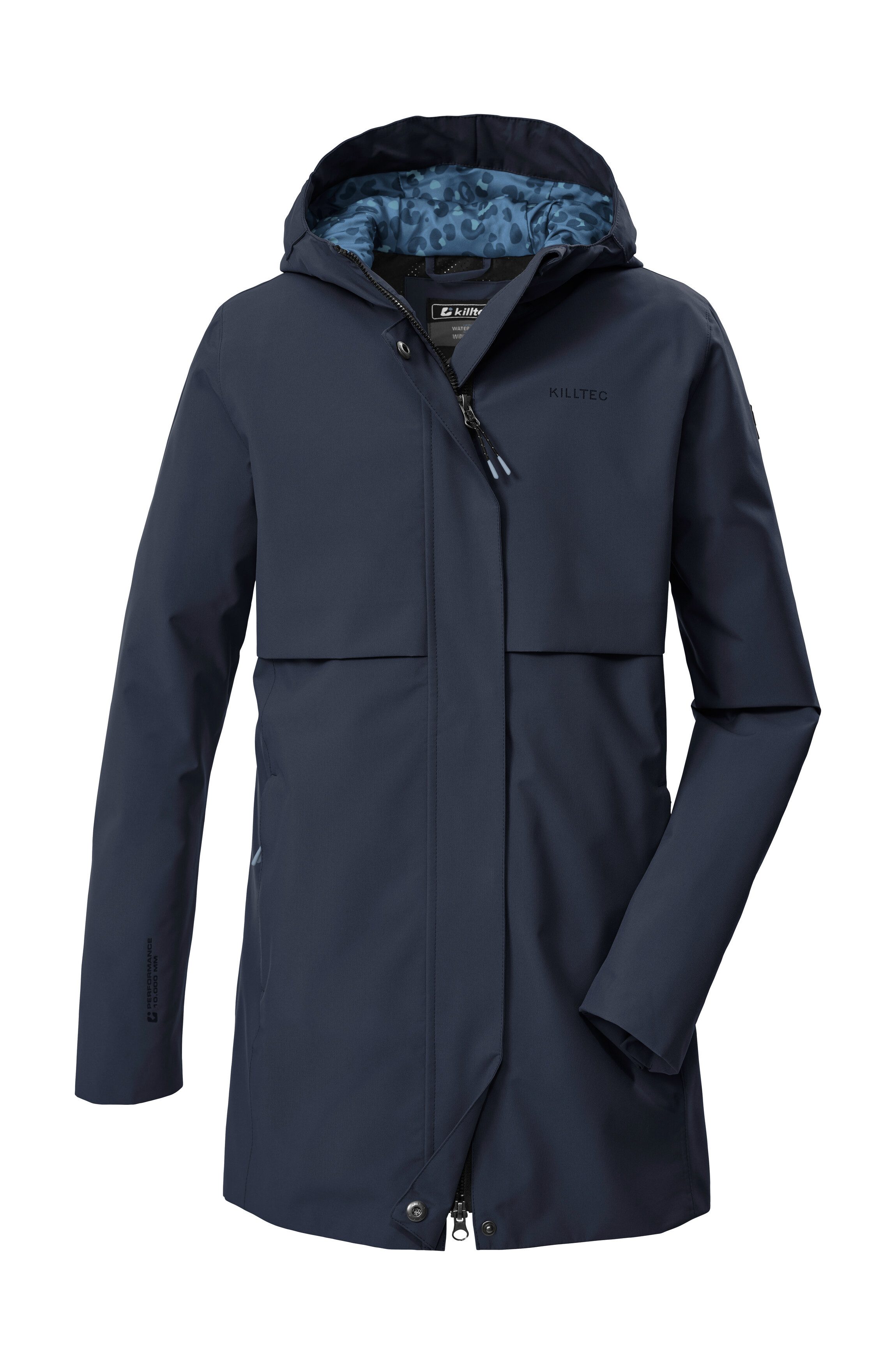 Killtec Parka KOS 159 GRLS PRK Wasserdichter Mädchenparka mit verstellbarer Kapuze und Leo-Muster
