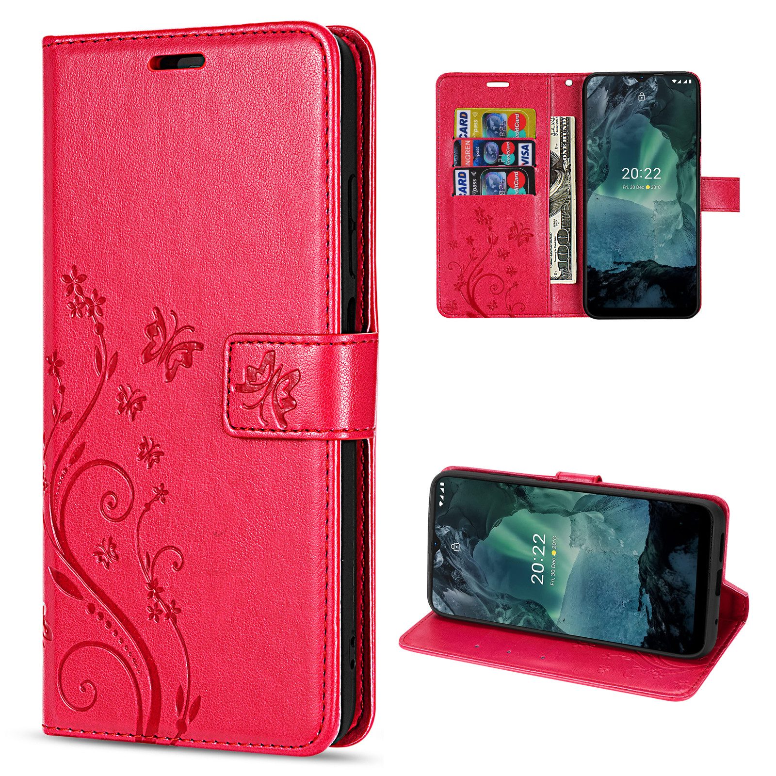 betterfon Handyhülle Handytasche für Nokia G11 Plus Klapphülle Klapphülle, Bookstyle-Hülle: Magnetverschluss 3 Kartenfächer & Standfunktion